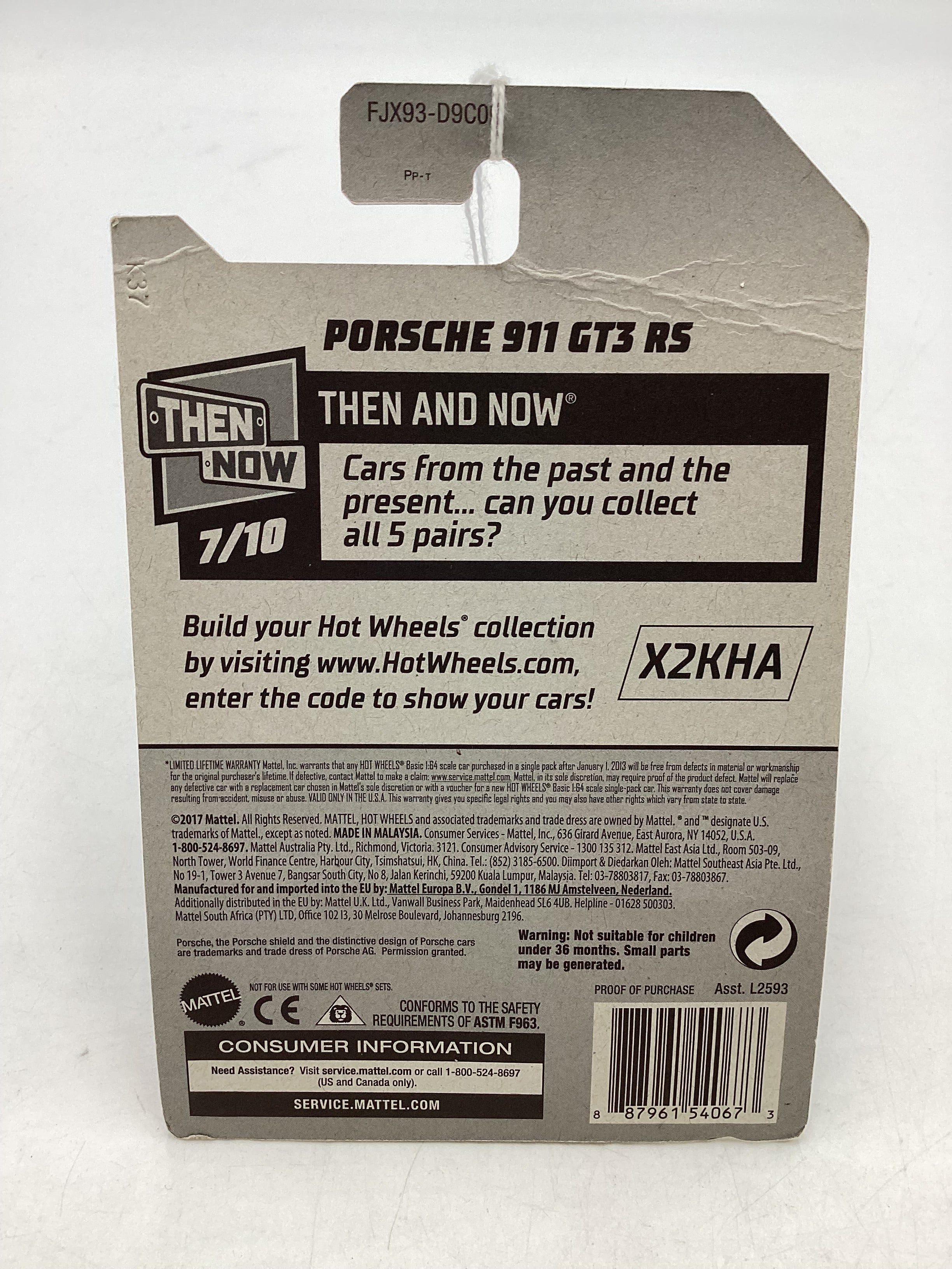 2018 Hot Wheels #47 Porsche 911 GT3 RS White *Vein* 99B - Image 8