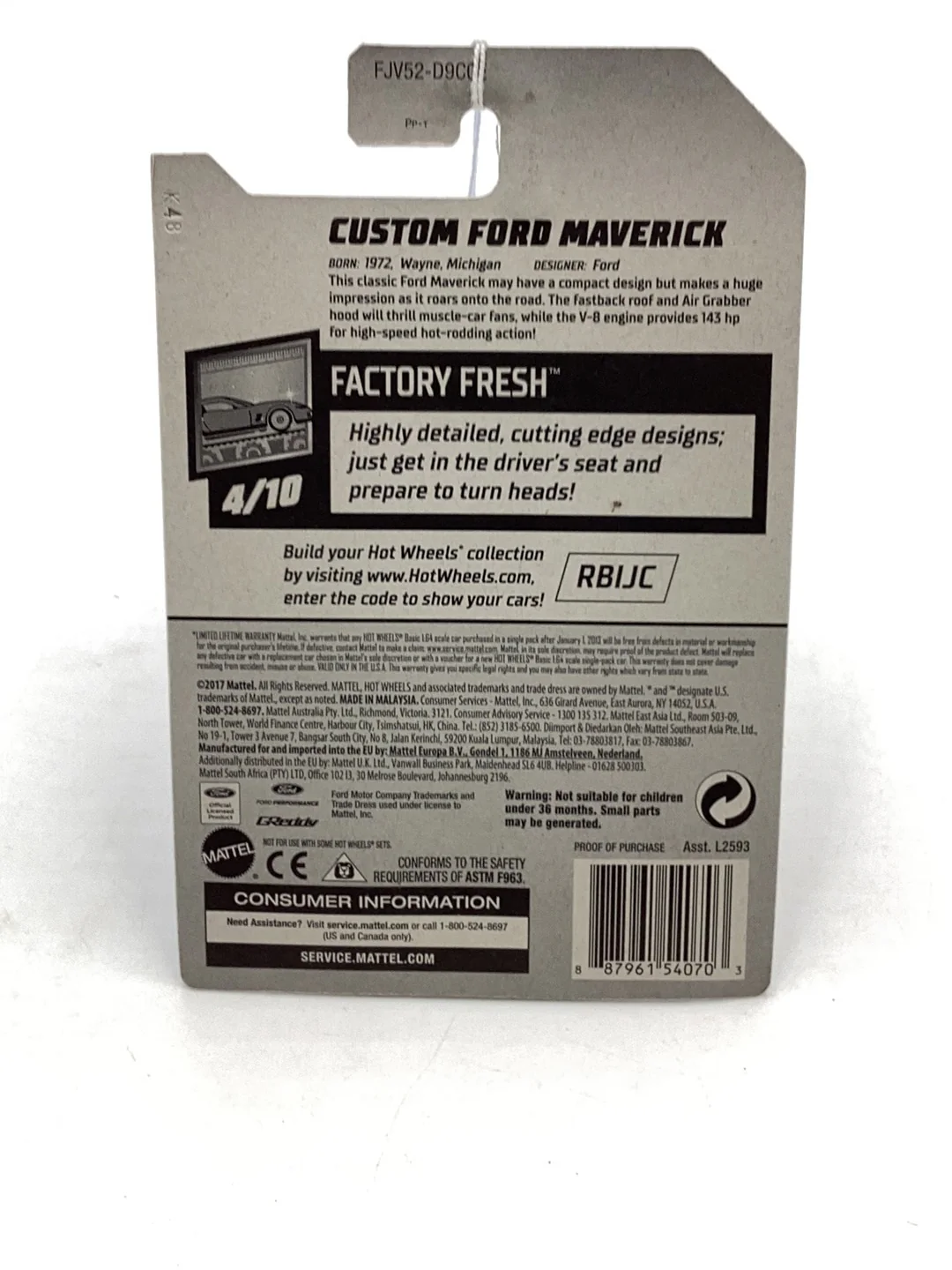 2018 Hot wheels #97 Custom Ford Maverick 33C - Image 6