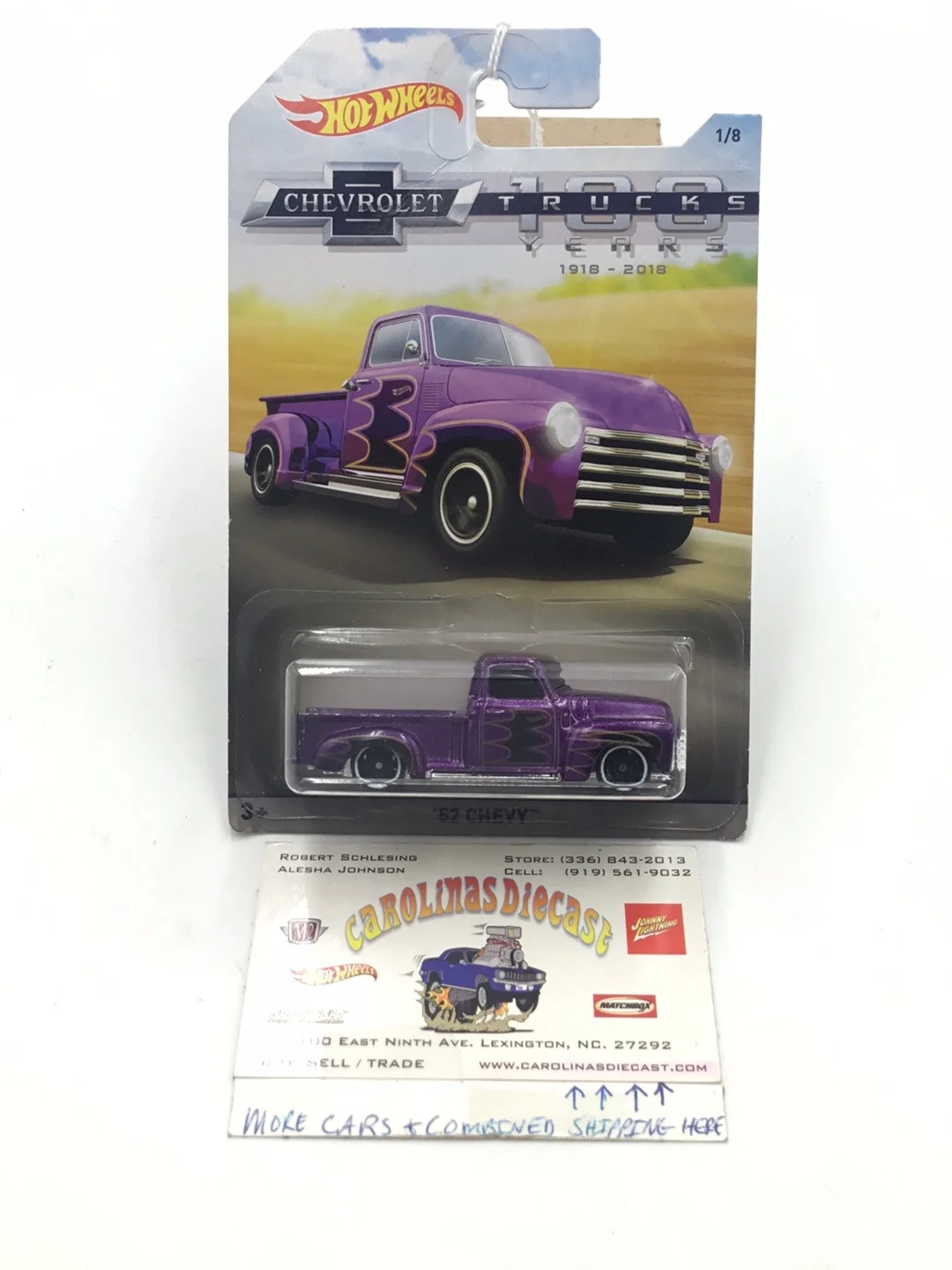 2018 Hot Wheels Chevrolet 100 Years 1/8 52 Chevy BB2
