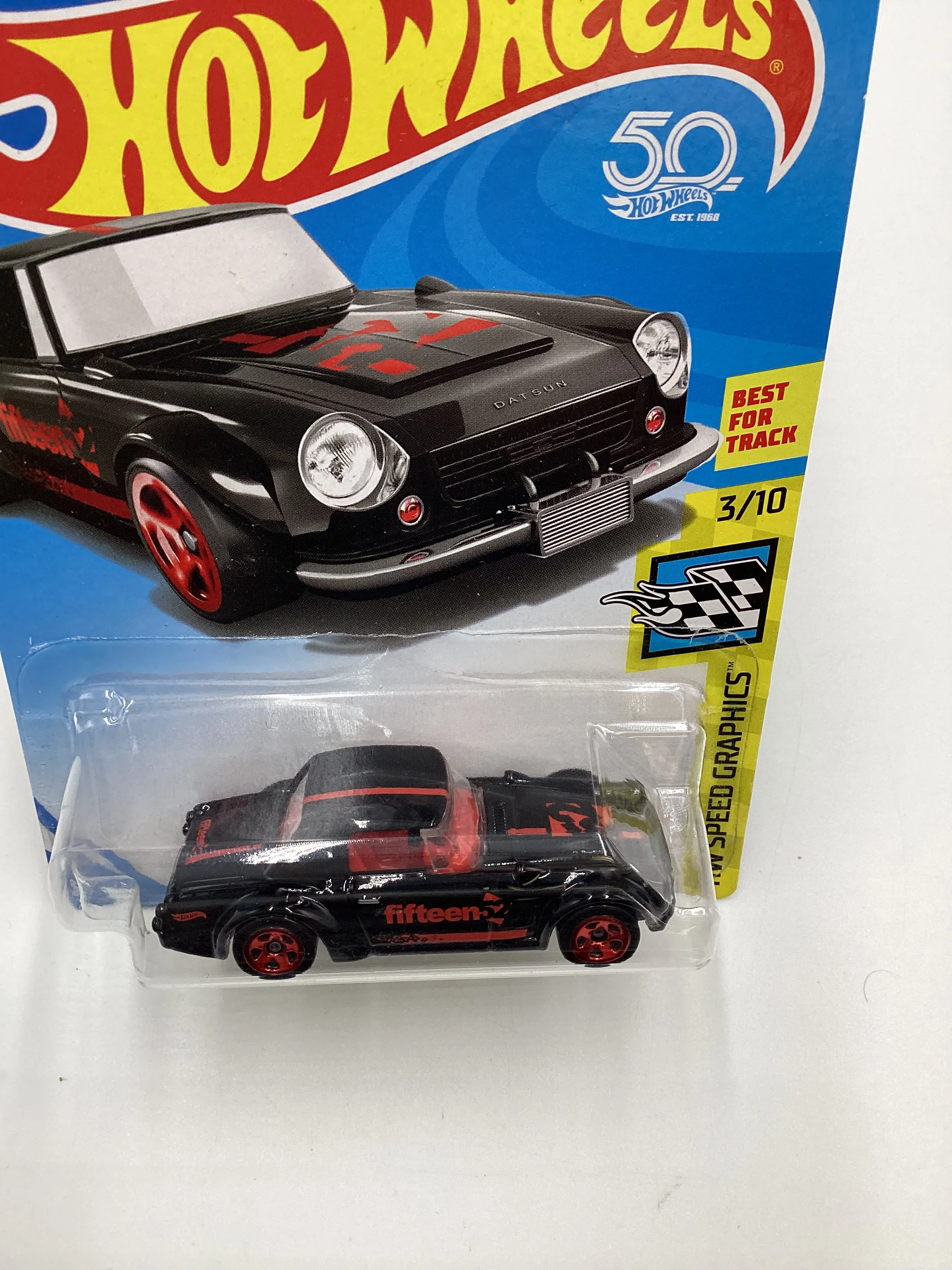 2018 Hot Wheels #344 Fairlady 2000 Black 77F - Image 6