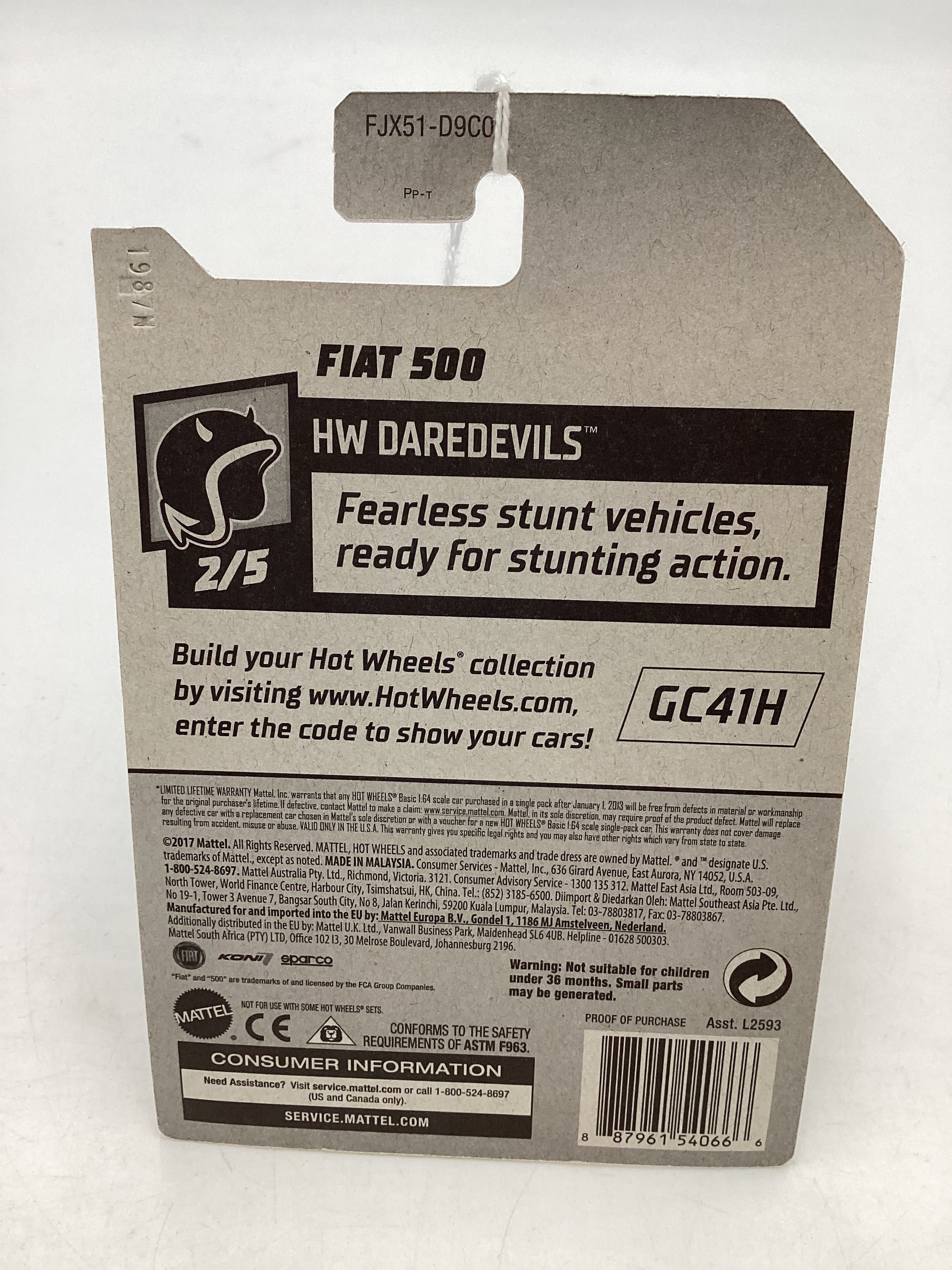 2018 Hot Wheels Fiat 500 Orange chase 240A - Image 7