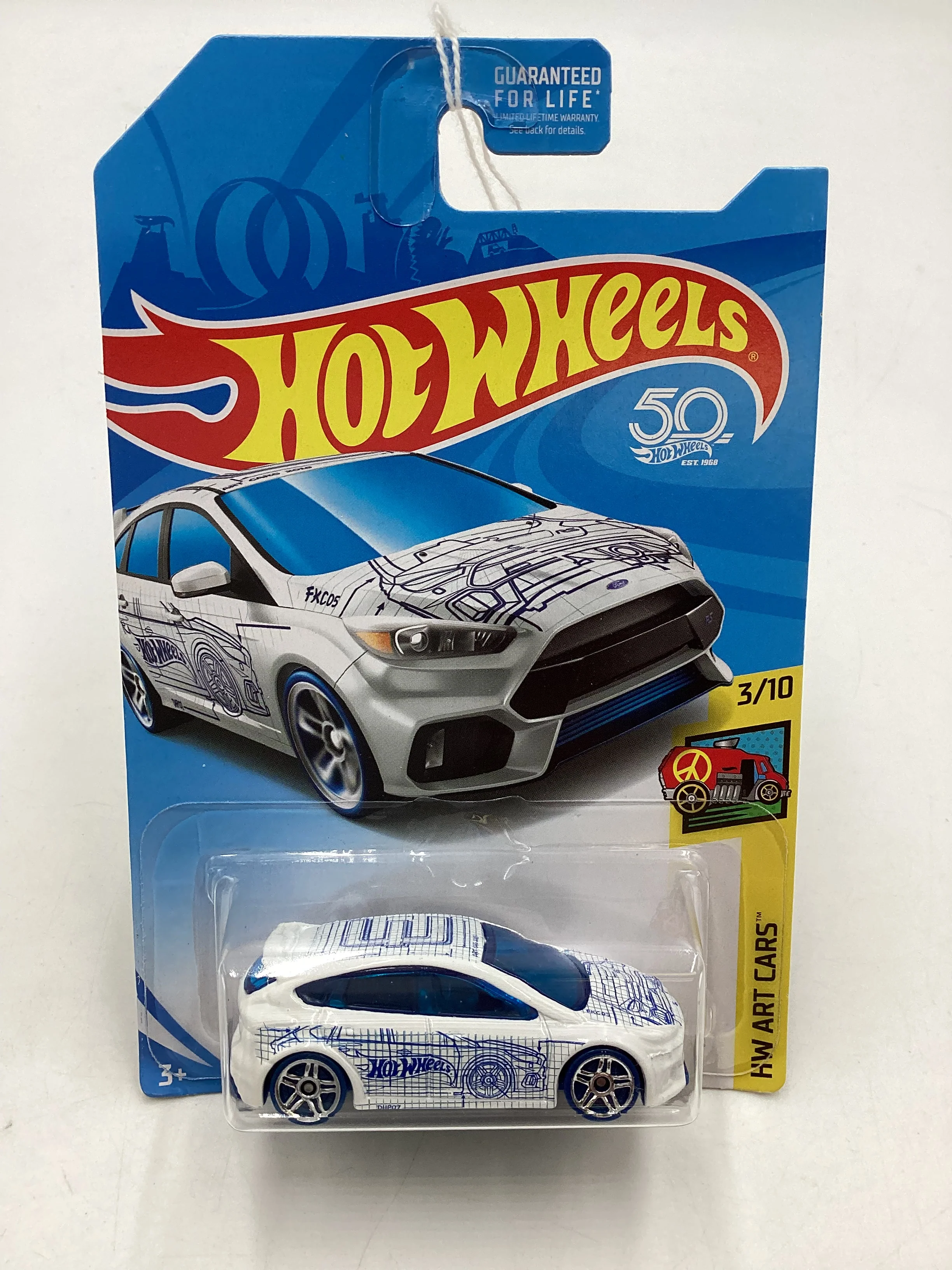 2018 Hot Wheels Kmart Exclusive Ford Focus RS White 236D - Image 2