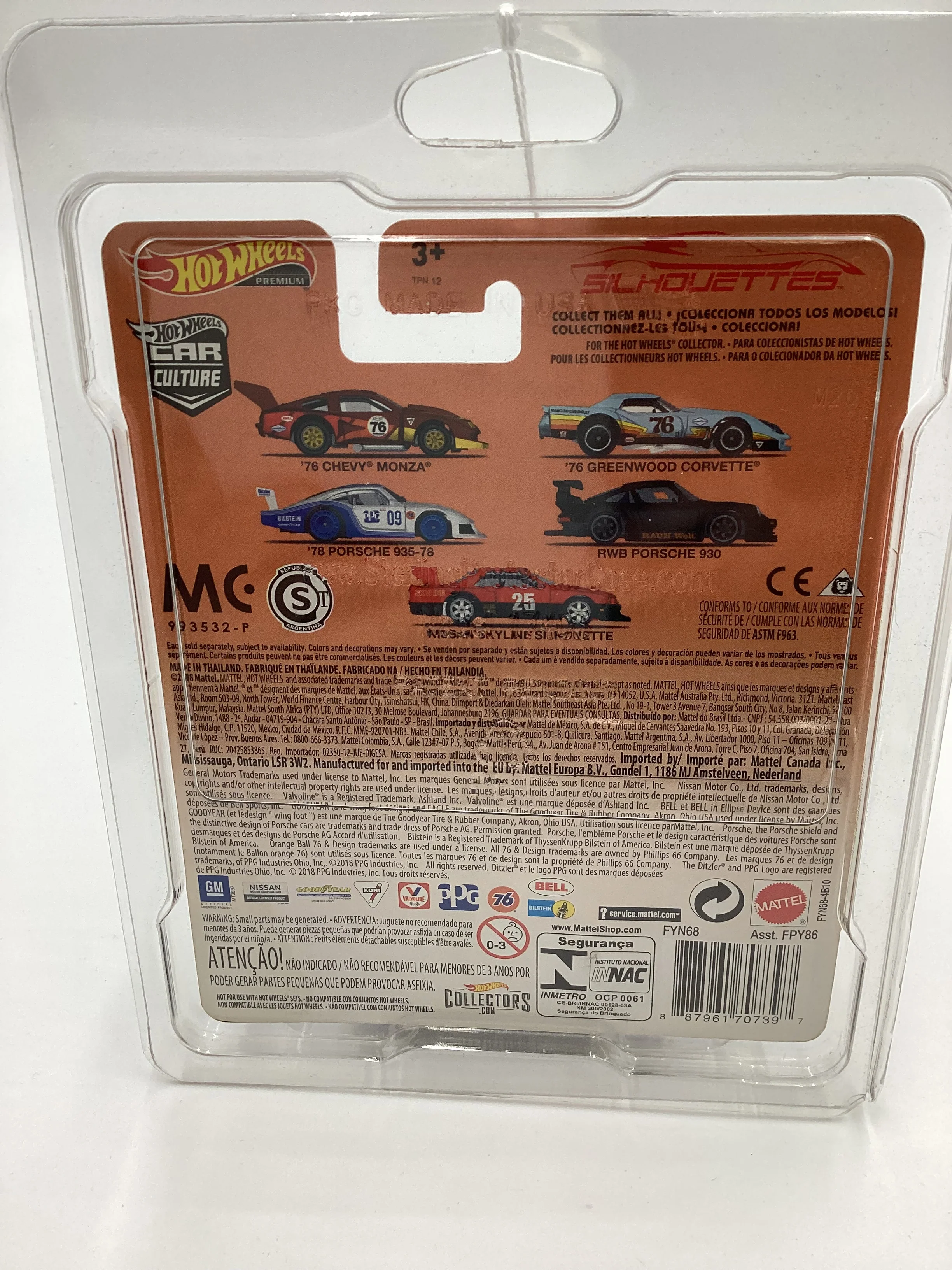 2018 Hot Wheels Premium Silhouettes #4 RWB Porsche 930 Matte Black *Exhaust Error* with protector - Image 10