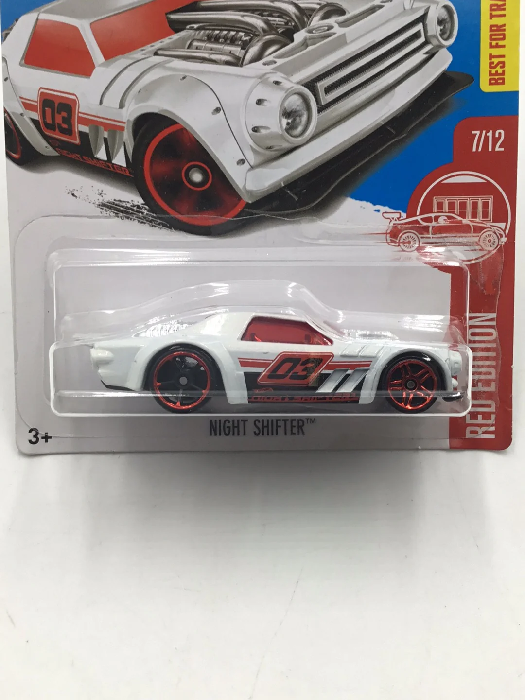 2018 hot wheels red edition #7 Night Shifter target red (Bad Card) Y7 - Image 2