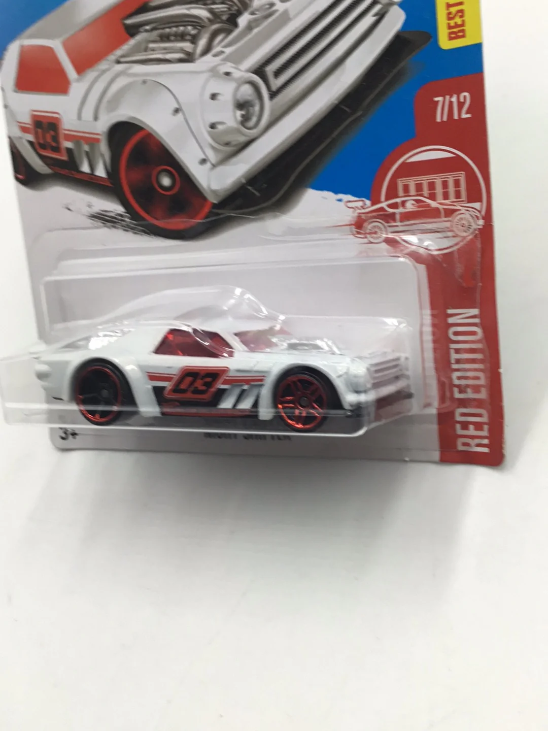 2018 hot wheels red edition #7 Night Shifter target red (Bad Card) Y7 - Image 4