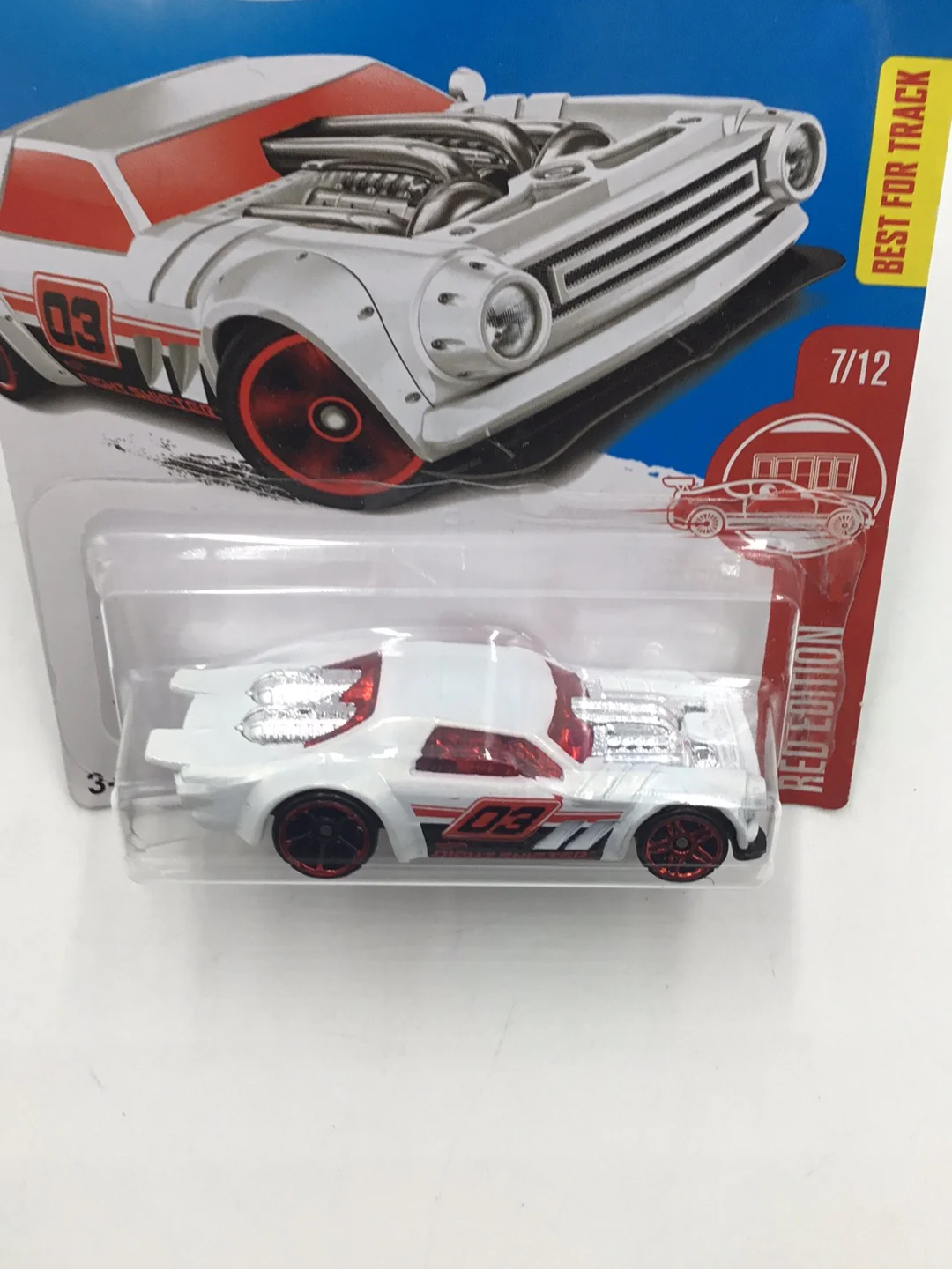 2018 hot wheels red edition #7 Night Shifter target red (Bad Card) Y7 - Image 5