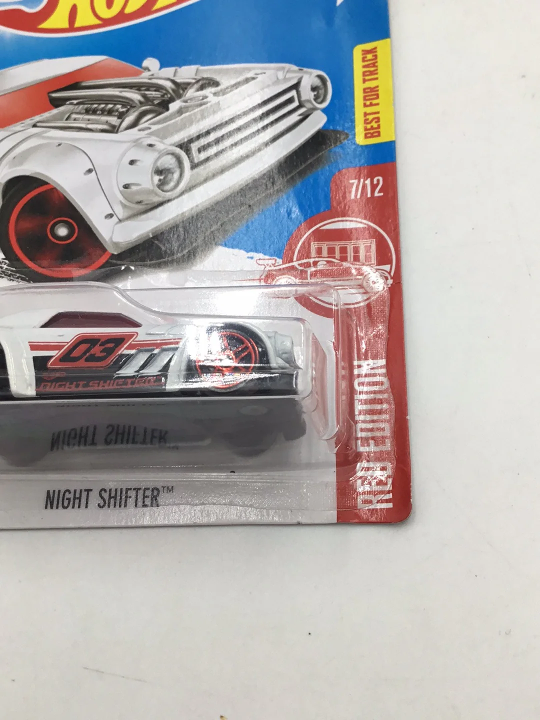 2018 hot wheels red edition #7 Night Shifter target red (Bad Card) Y7 - Image 8