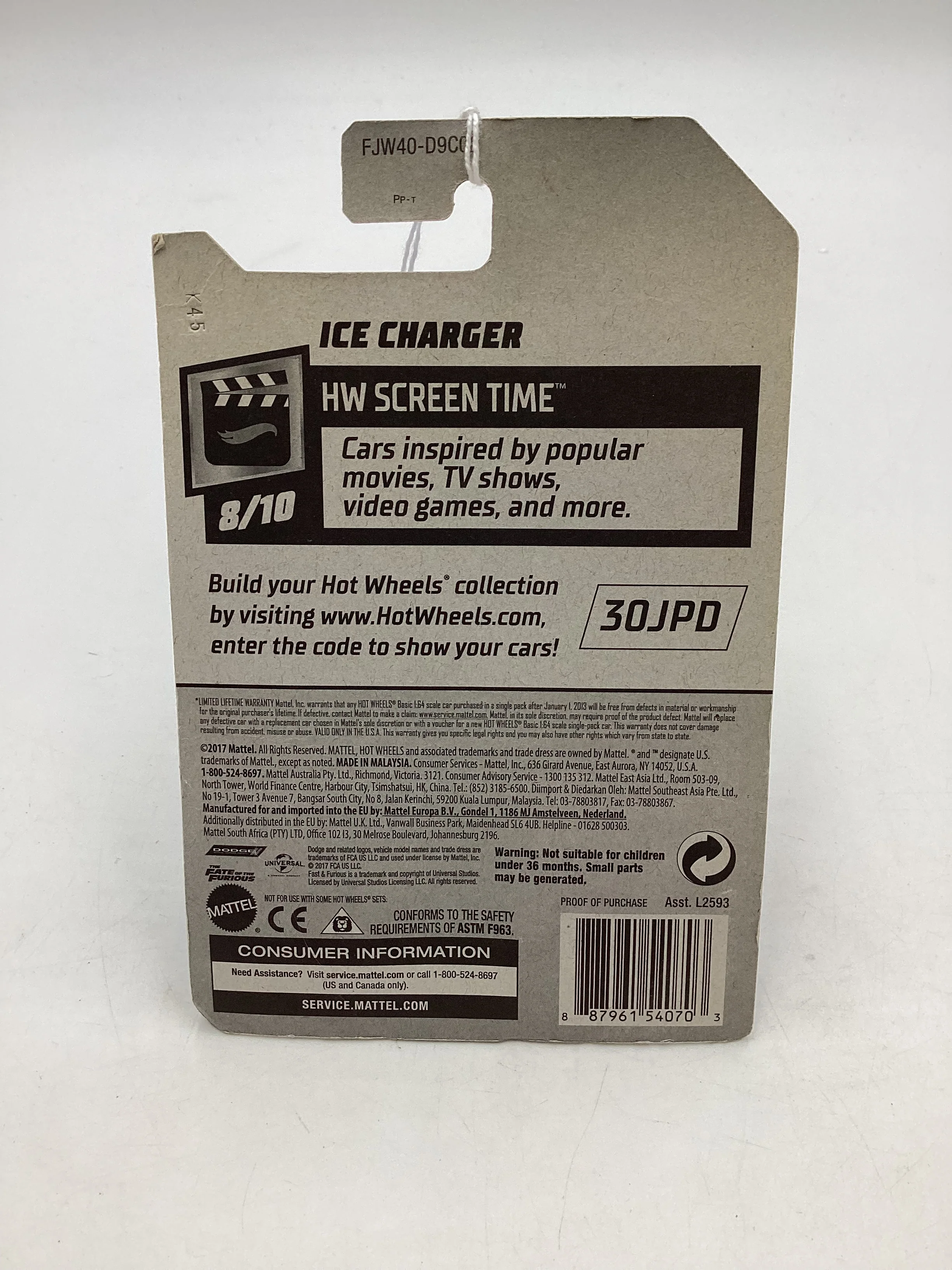 2018 HW Screen time Hot Wheels #79 Ice Charger Fate of the Furious 71A - Image 7