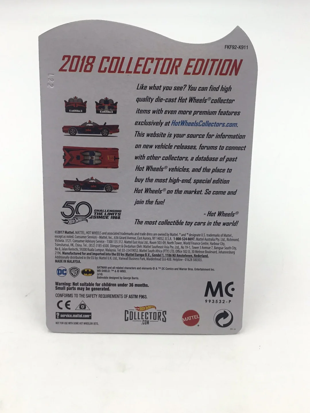 2018 Mail In Hot wheels 1966 TV Series Batmobile with Protector - Image 6