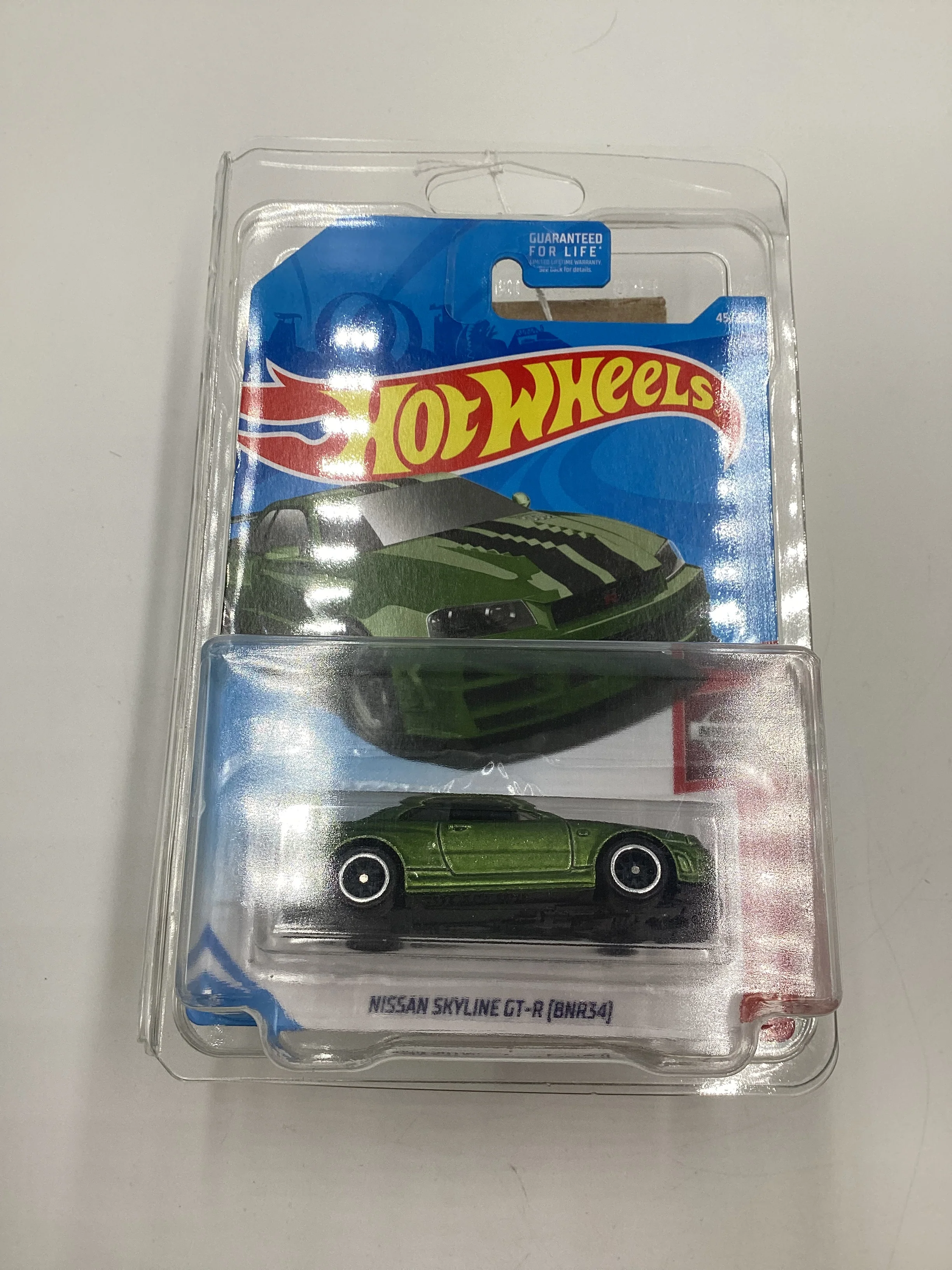 2019 Hot Wheels #045 Super Treasure Hunt Nissan Skyline GT-R BNR34 Green W/Protector - Image 8