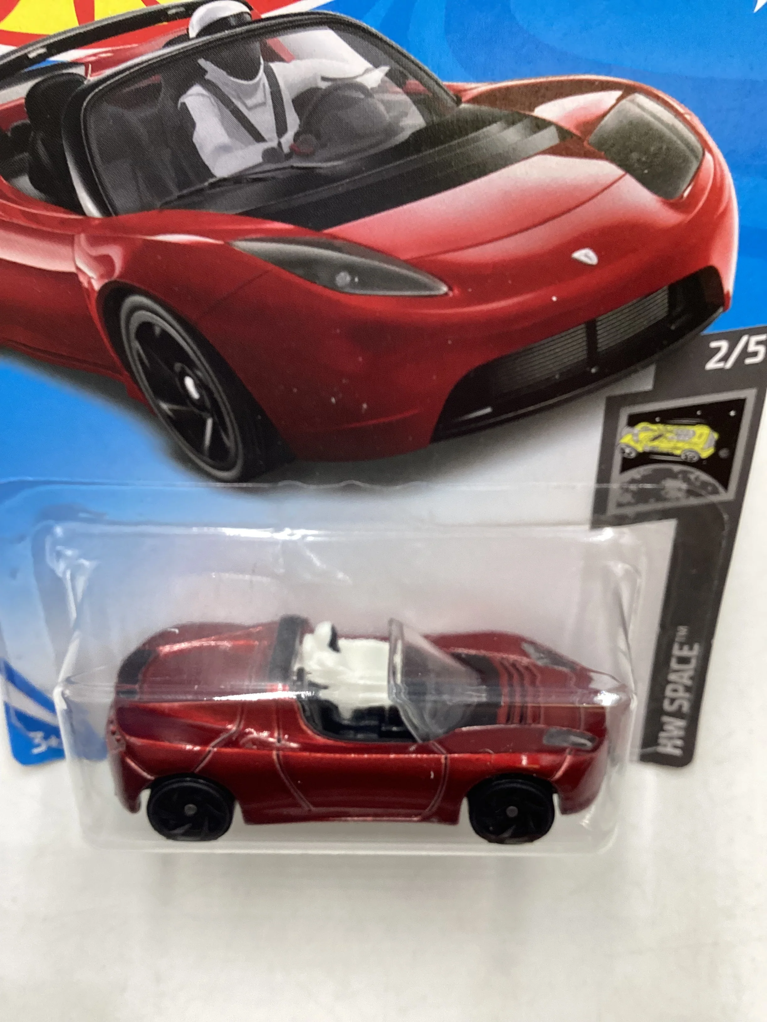 2019 Hot Wheels #109 Red Tesla Roadster With Starman 48D - Image 5