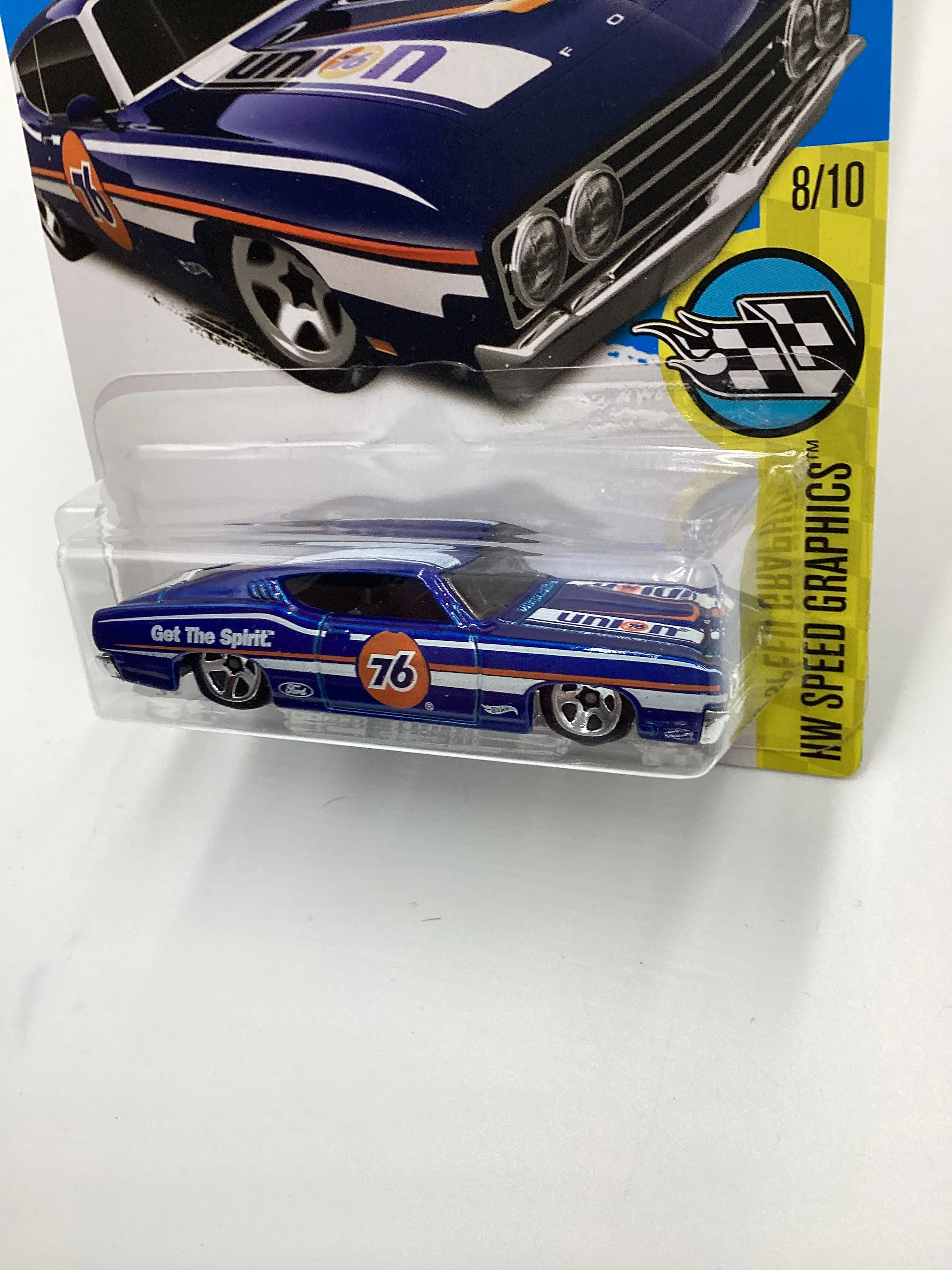 2016 Hot Wheels #183 69 Ford Torino Talladega Blue 76 29E - Image 4