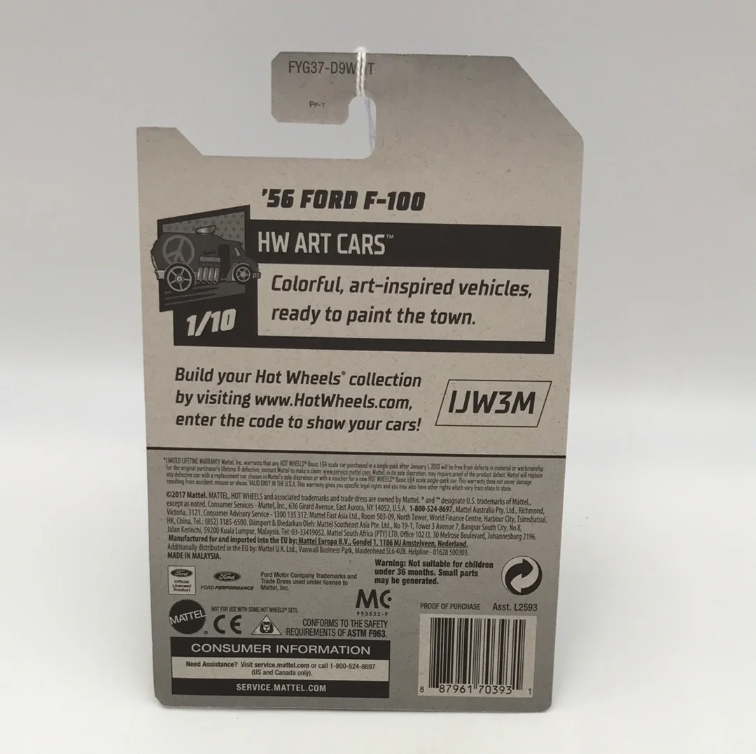2019 hot wheels #187 56 Ford F-100 Zamac #13 bad card see last pic 150G - Image 4