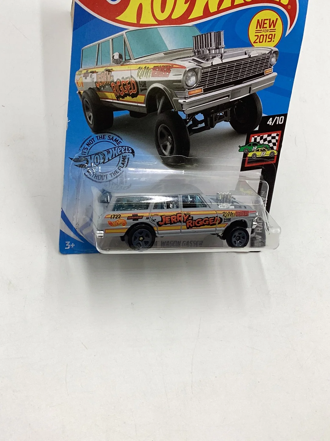 2019 Hot wheels #198 64 Nova Wagon Gasser grey 11D - Image 4
