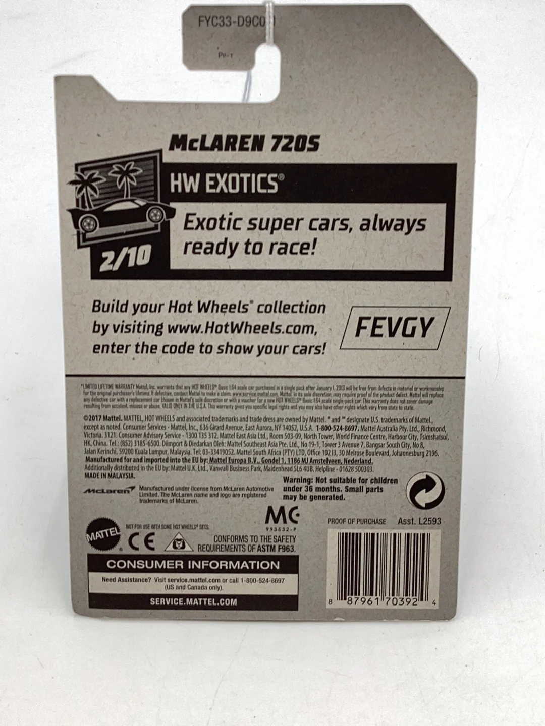 2019 Hot wheels #221 McLaren 720S purple 102i - Image 6