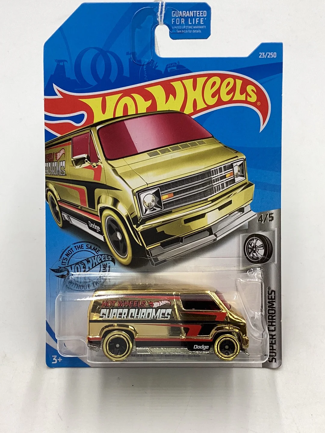 2019 Hot wheels #23 Custom 77 Dodge Van Gold 43D - Image 2