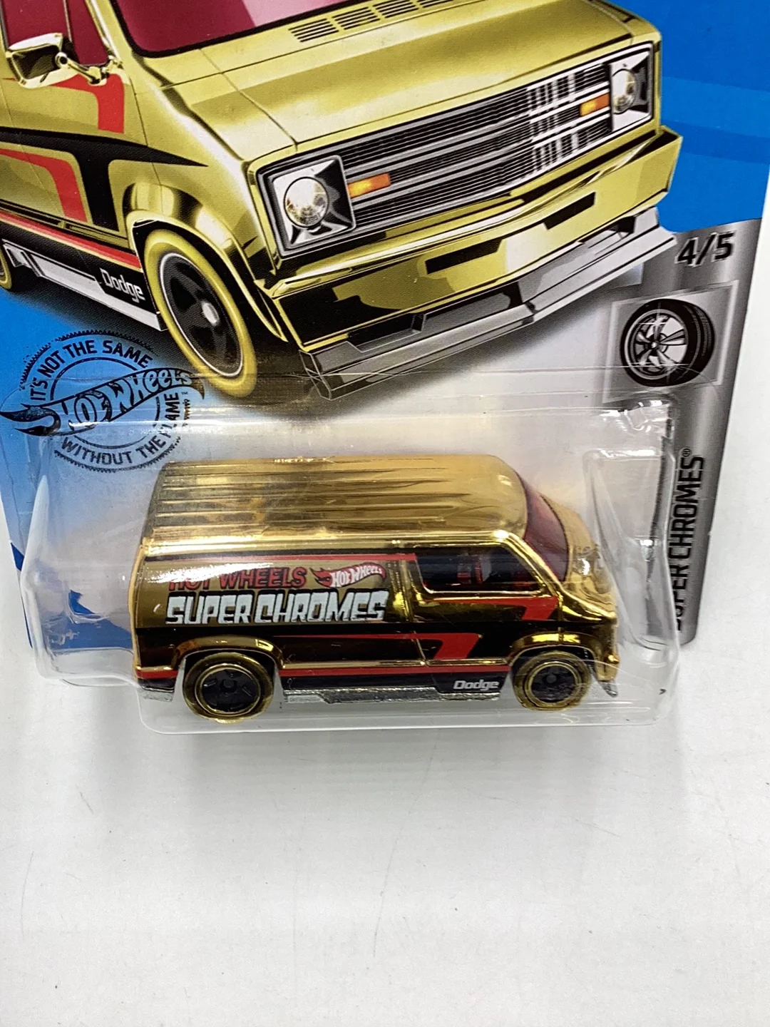 2019 Hot wheels #23 Custom 77 Dodge Van Gold 43D - Image 6