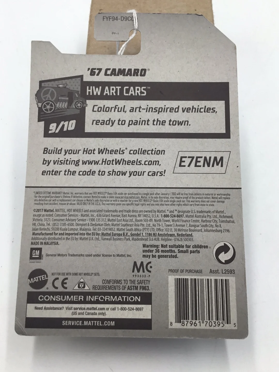 2019 Hot Wheels #248 67 Camaro Reg Treasure Hunt - Image 6