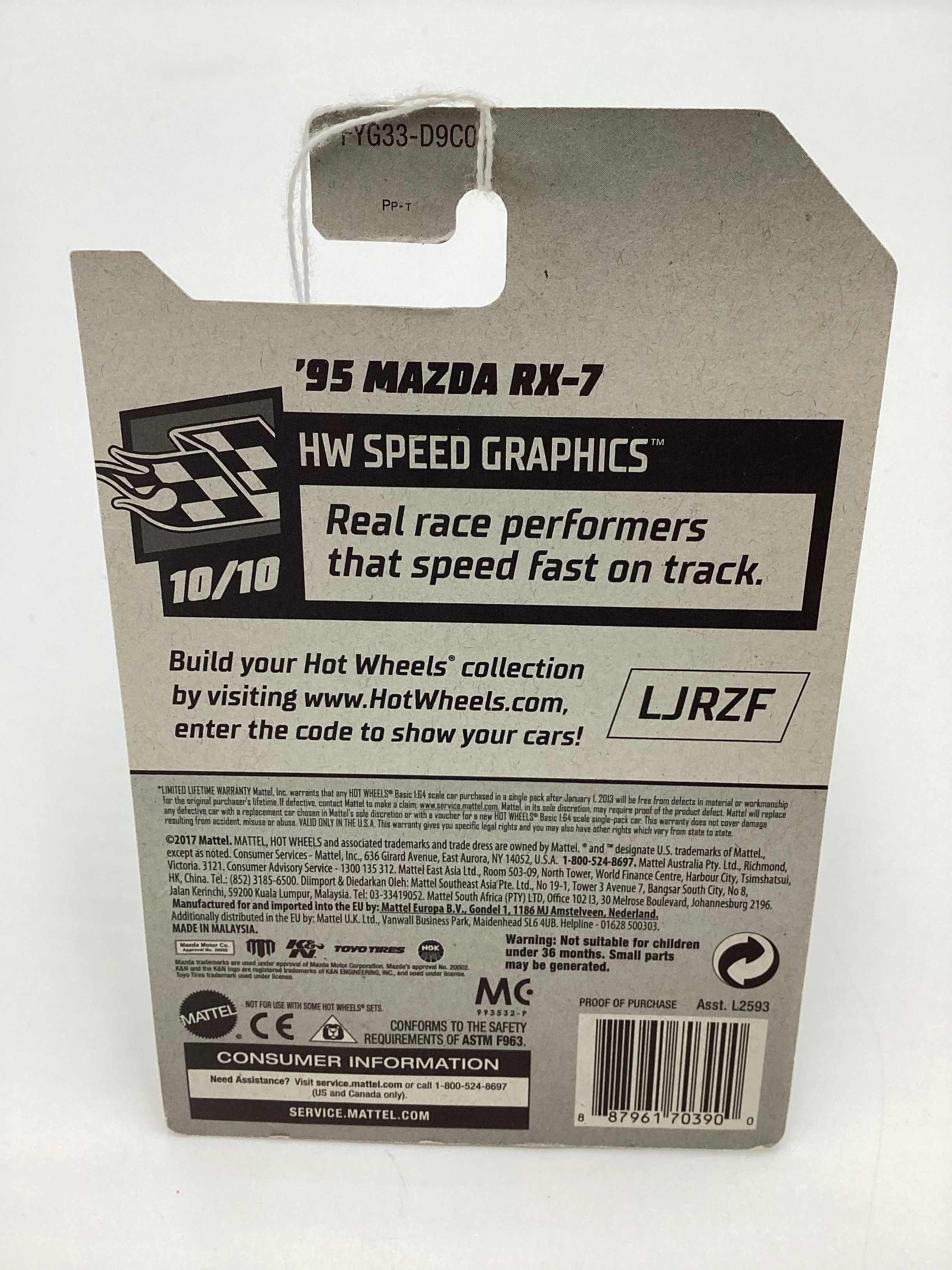 2019 Hot Wheels #27 95 Mazda RX-7 Walmart Exclusive Zamac #11 Mad Mike 143G - Image 6