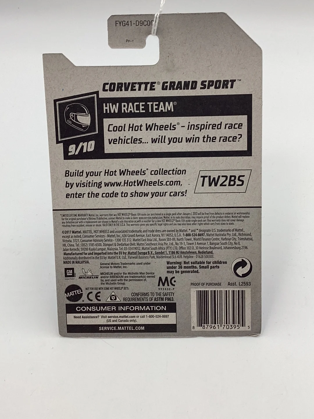 2019 Hot Wheels #233 Corvette Grand Sport Walmart Exclusive Zamac #17 151E - Image 5