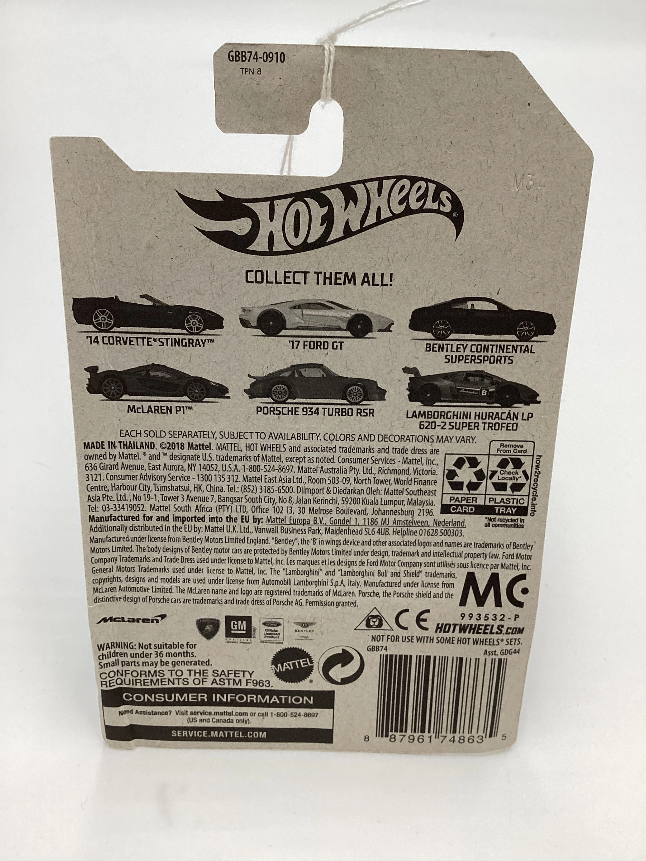 2019 Hot Wheels Exotics Series #1 14 Corvette Stingray *Bad Card* 156G - Image 10