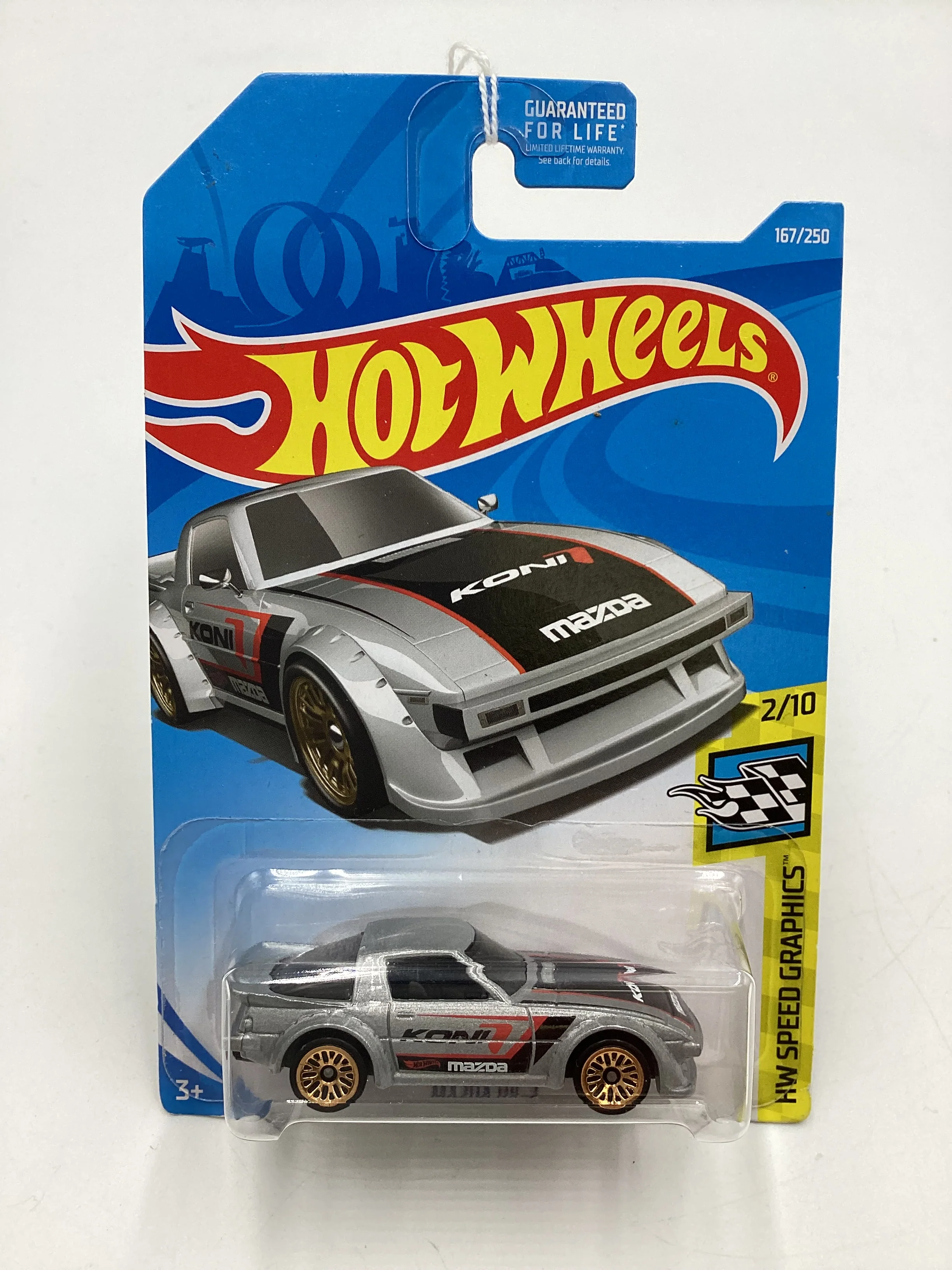 2019 Hot Wheels Speed Graphics #167 Mazda RX-7 Silver 83G - Image 2