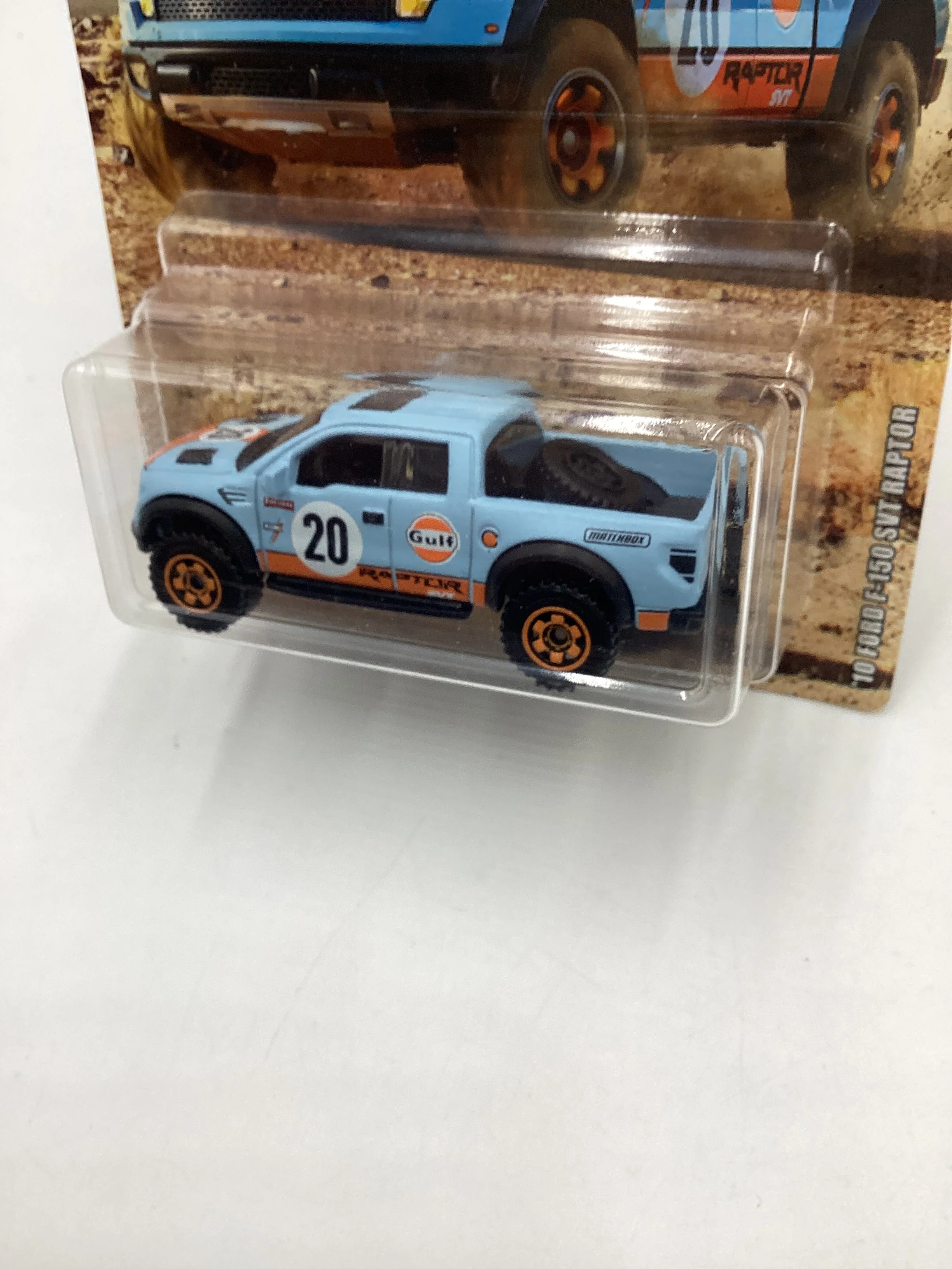 2019 Matchbox Ford Truck Series 10 Ford F-150 SVT Raptor Gulf 161C - Image 4