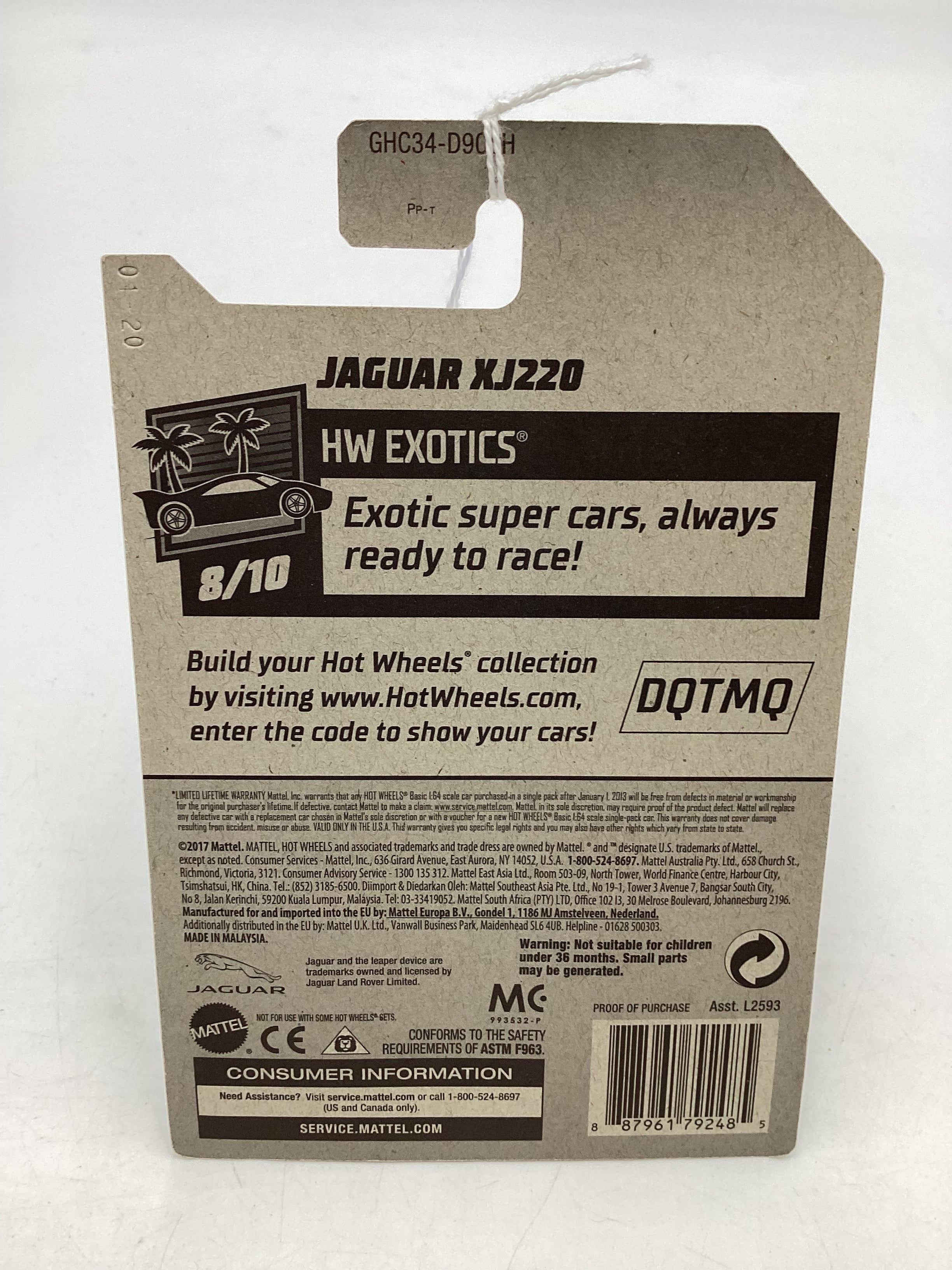 2020 Hot Wheels #148 Teal Jaguar XJ220 65B - Image 5