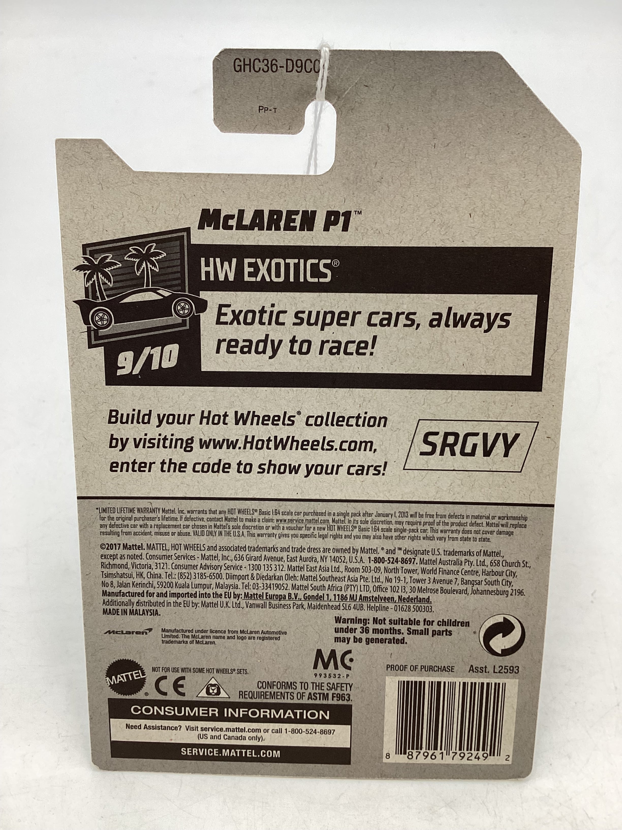 2020 Hot wheels #149 McLaren P1 Teal 103G - Image 6