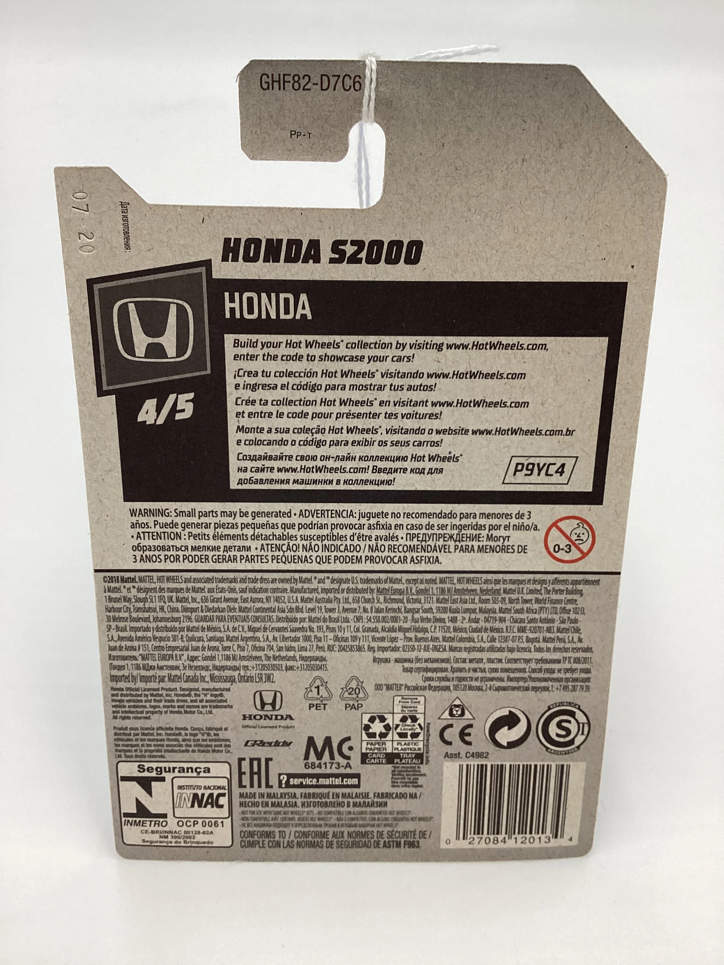2020 Hot Wheels #153 88 Honda S2000 Green 78G - Image 6