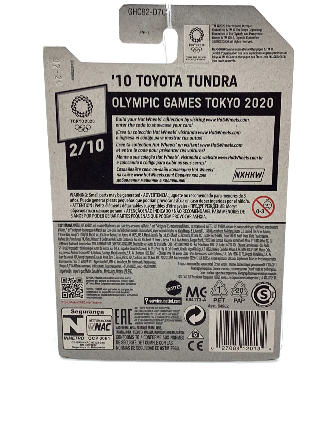 2020 hot wheels #183 10 Toyota Tundra Tokyo 2020 93D - Image 6
