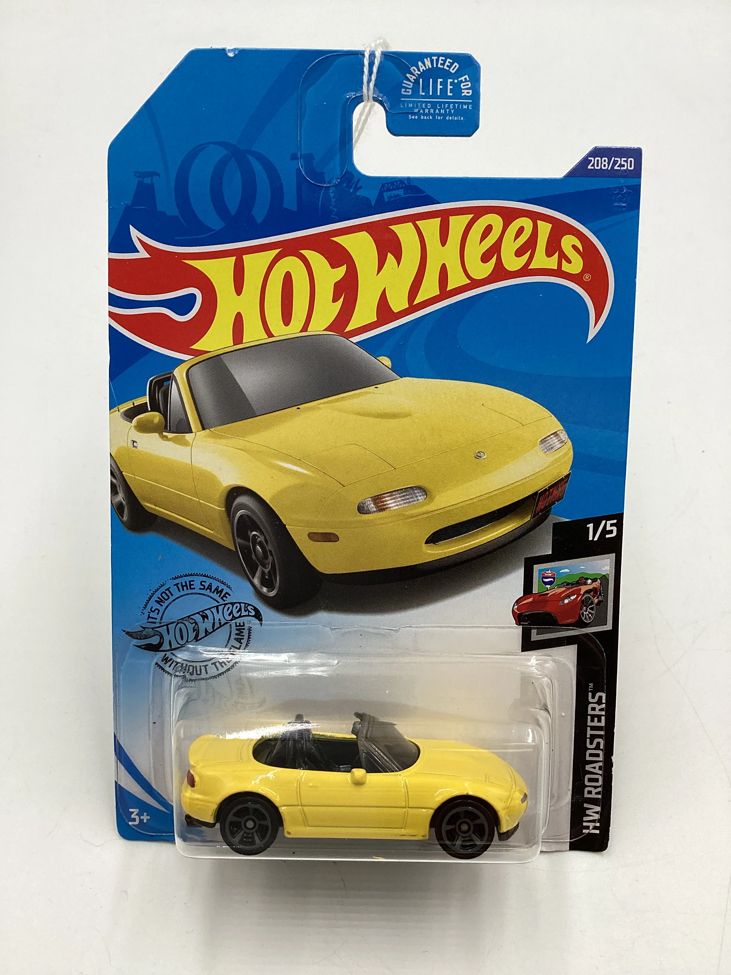 2020 Hot wheels Roadsters #208 91 Mazda MX-5 Miata Yellow 86G
