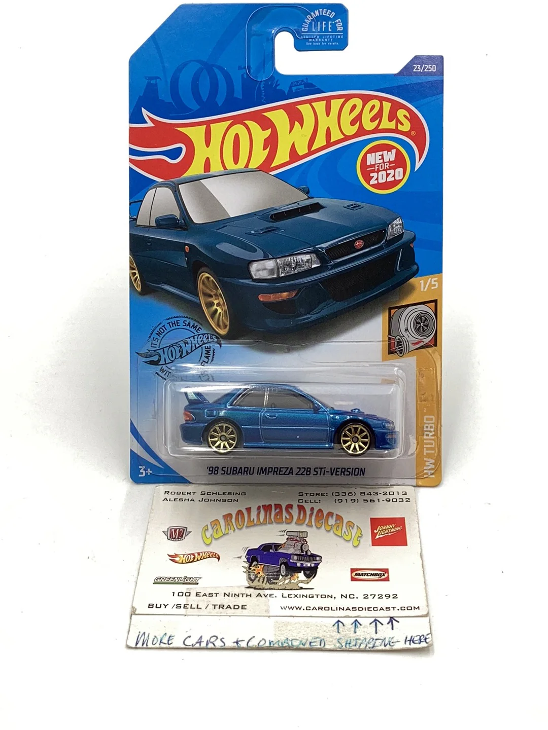 2020 hot wheels  #23 98 Subaru Impreza 22B STI  Blue 90B