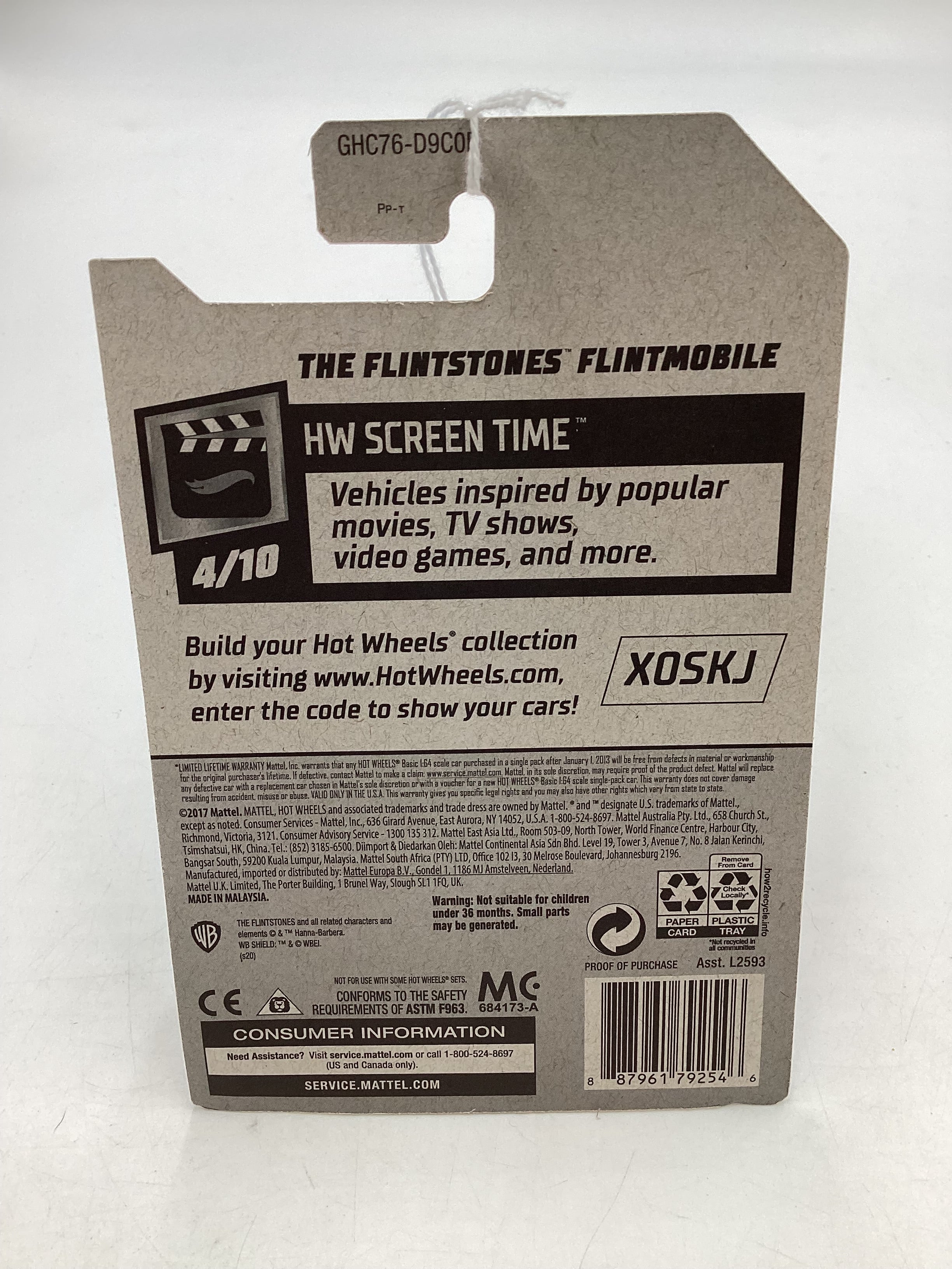 2020 Hot Wheels #235 The Flintstones Flintmobile 123C - Image 6