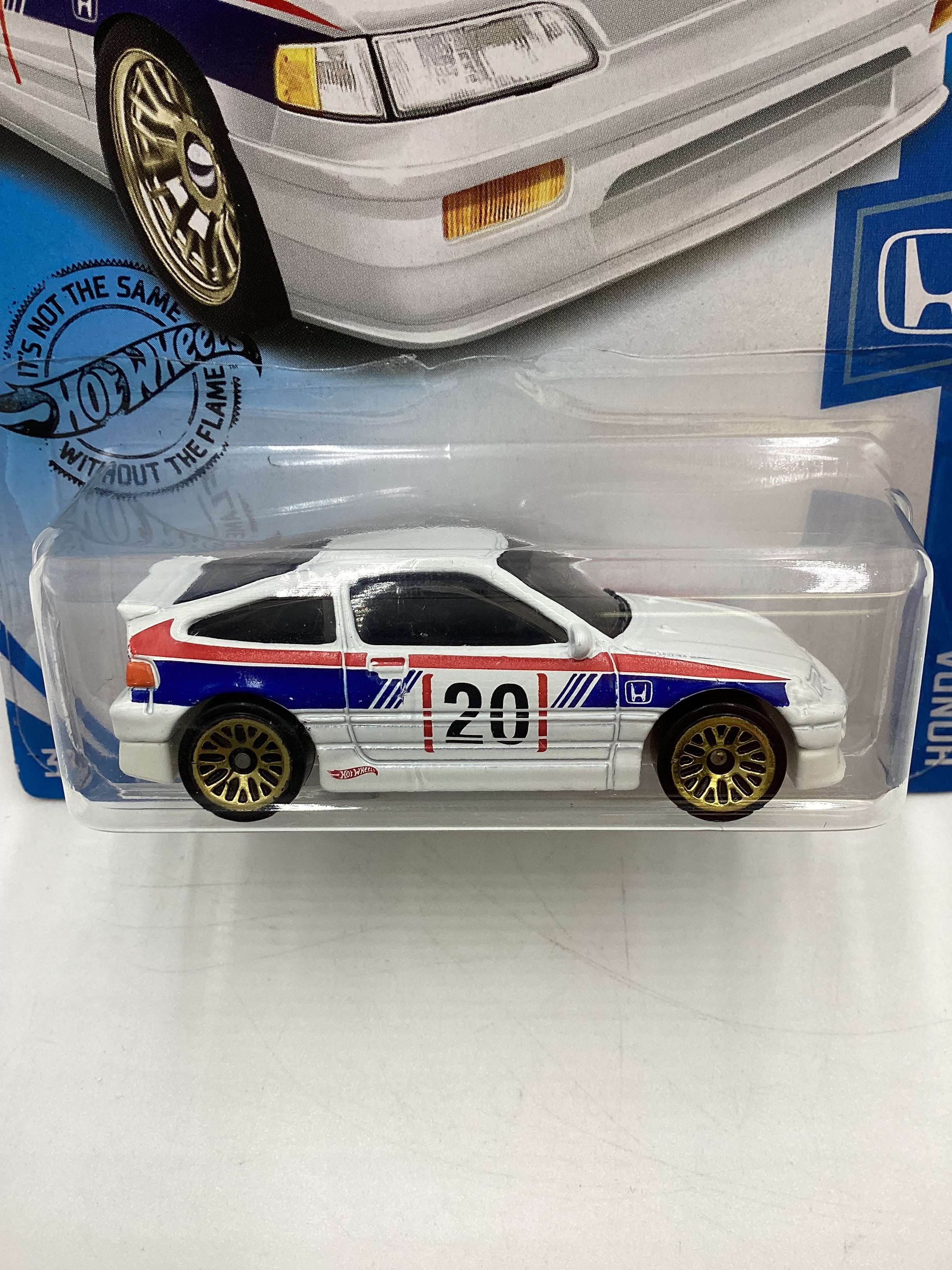 2020 Hot Wheels Honda #123 88 Honda CR-X White 77E - Image 3