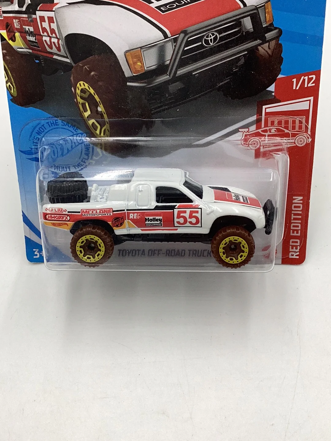 2020 Hot Wheels #4 Red Edition Toyota Off-Road Truck - Image 3