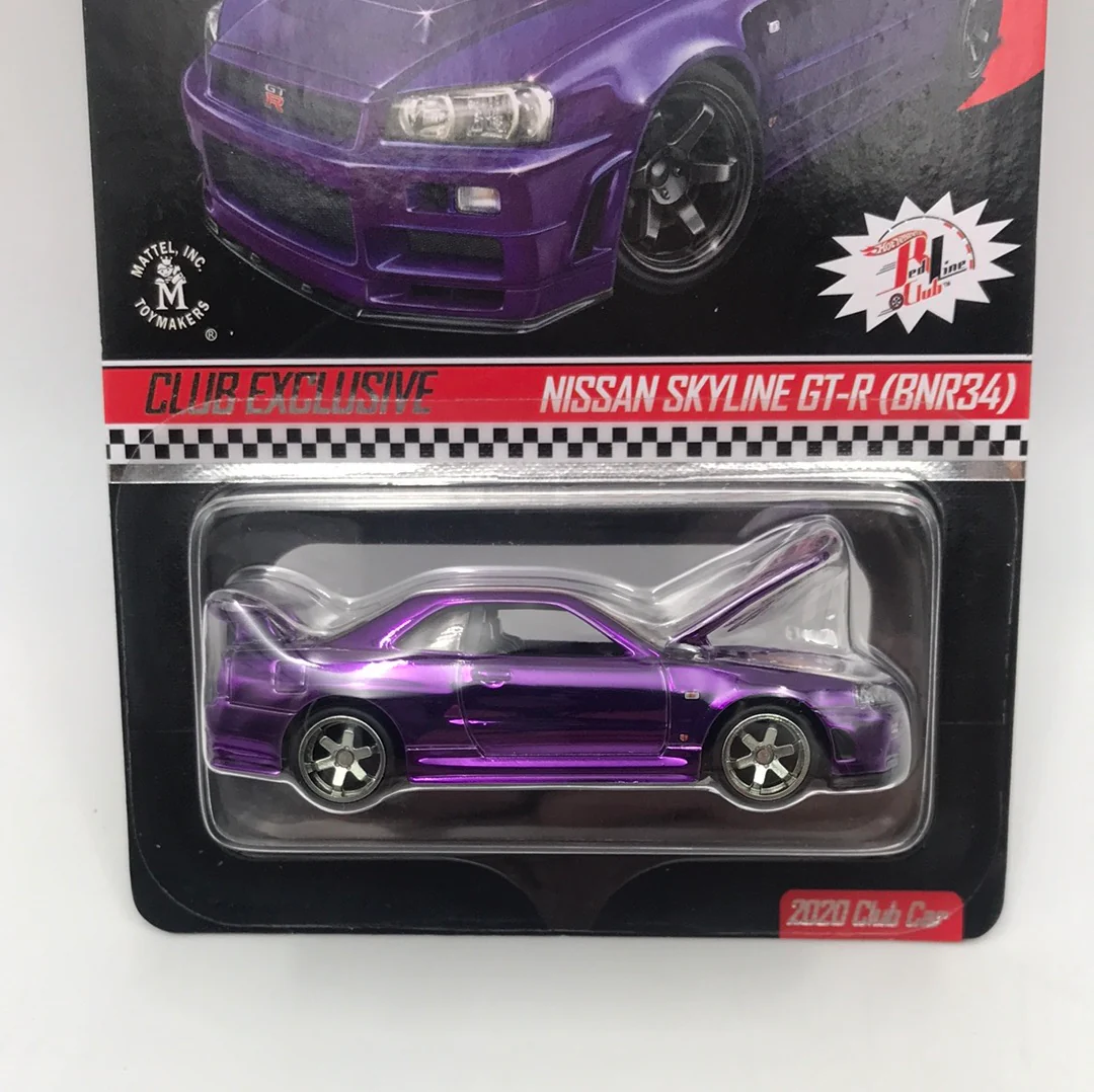 2020 Hot wheels redline club Club Car Nissan Skyline GT-R (BNR34) Purple Real Riders - Image 2