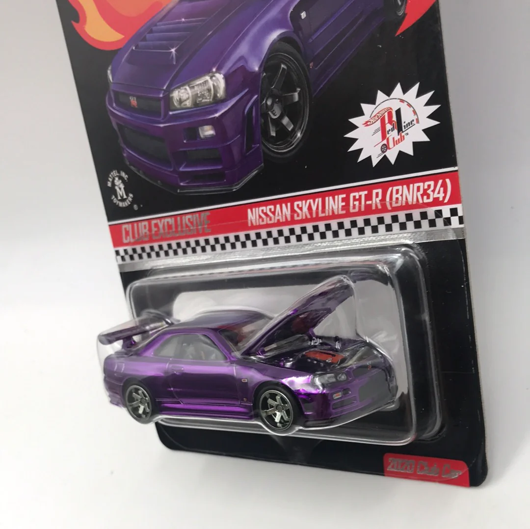 2020 Hot wheels redline club Club Car Nissan Skyline GT-R (BNR34) Purple Real Riders - Image 3