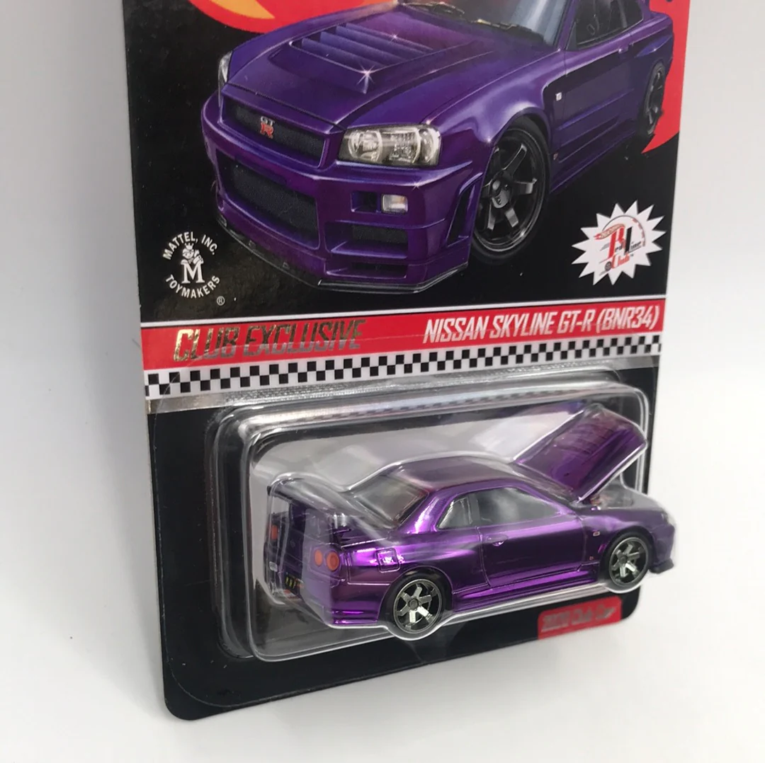 2020 Hot wheels redline club Club Car Nissan Skyline GT-R (BNR34) Purple Real Riders - Image 4