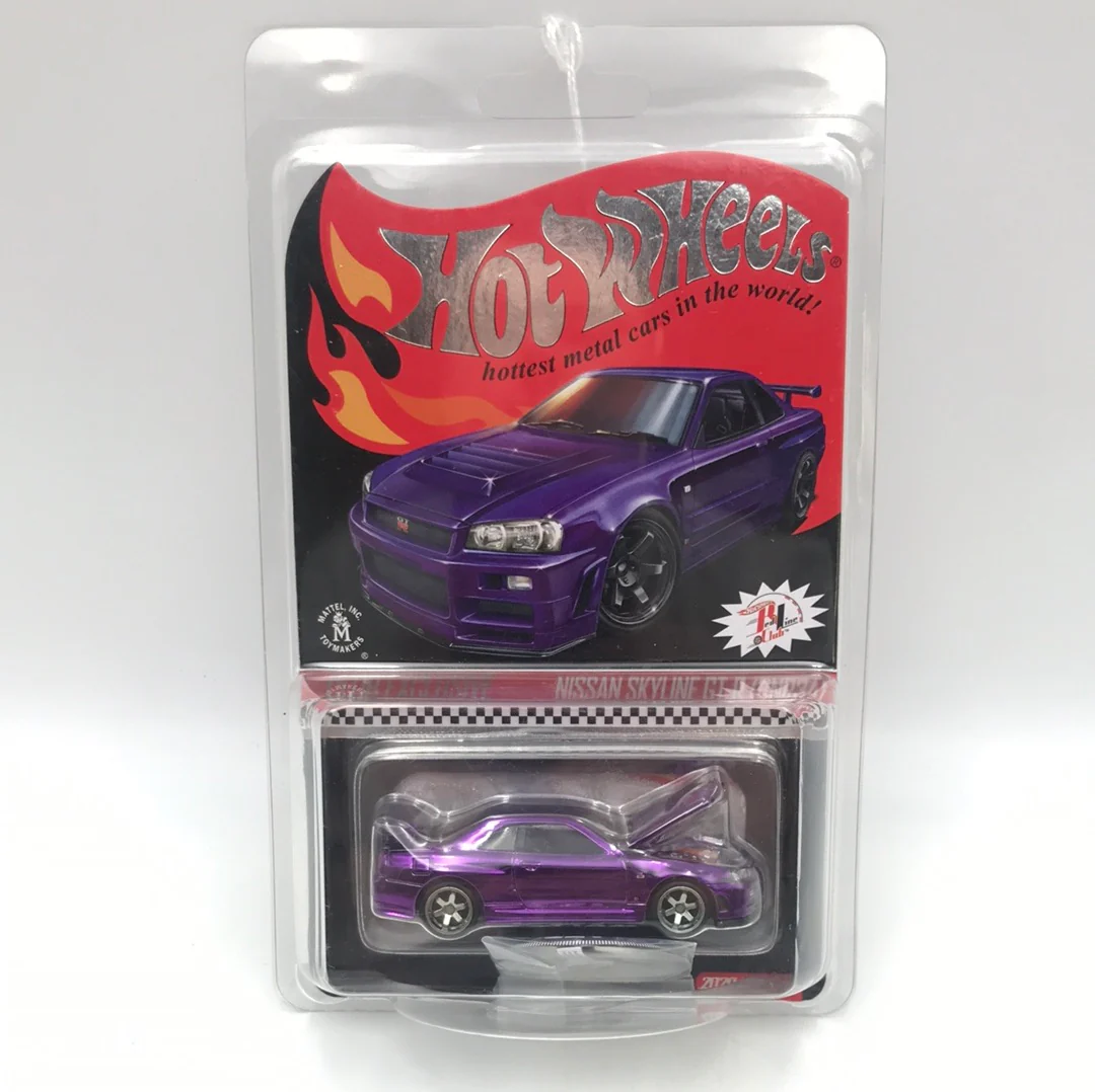 2020 Hot wheels redline club Club Car Nissan Skyline GT-R (BNR34) Purple Real Riders - Image 8