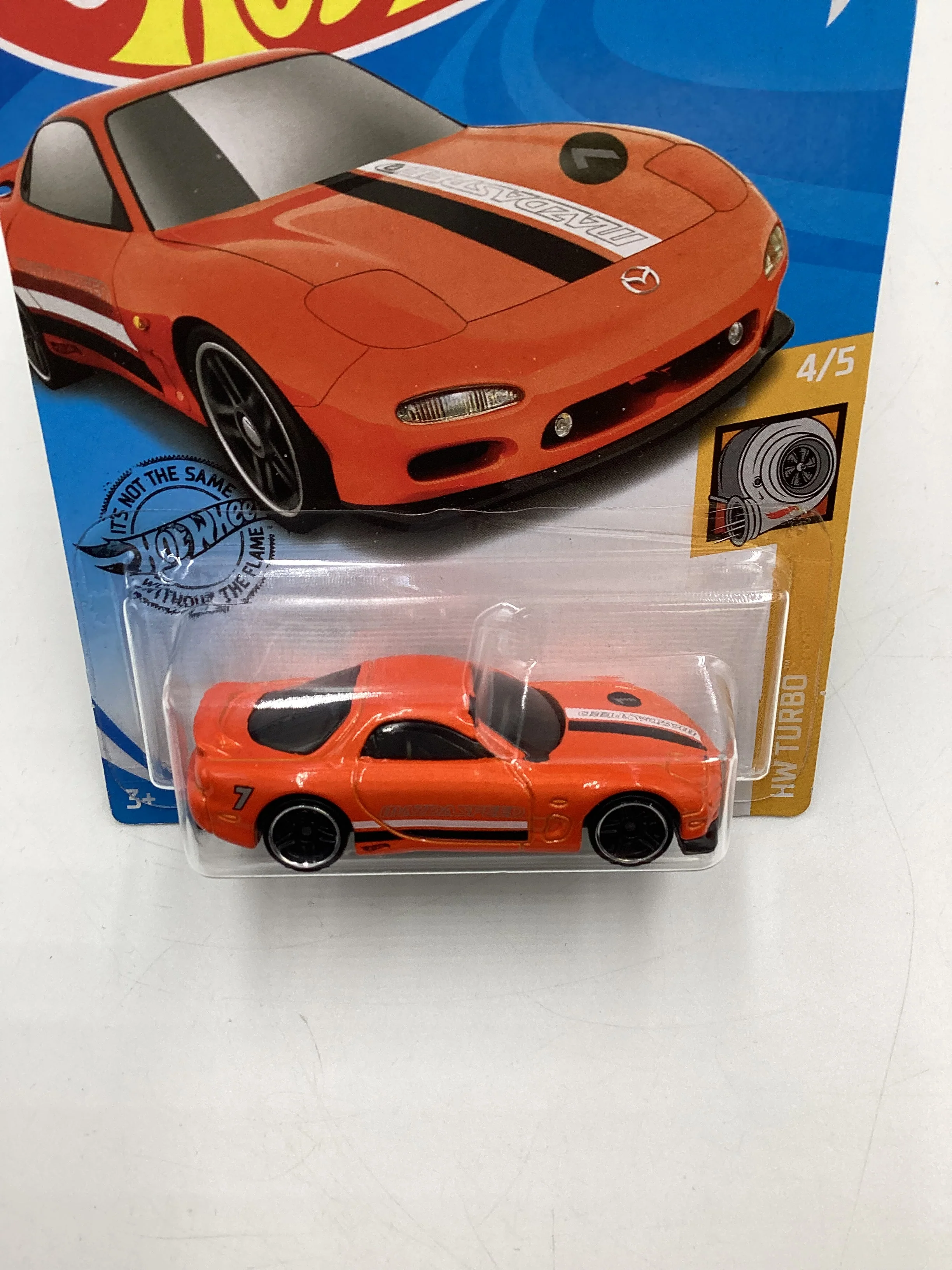 2020 Hot wheels Turbo #43 95 Mazda RX-7 Orange 87F - Image 5