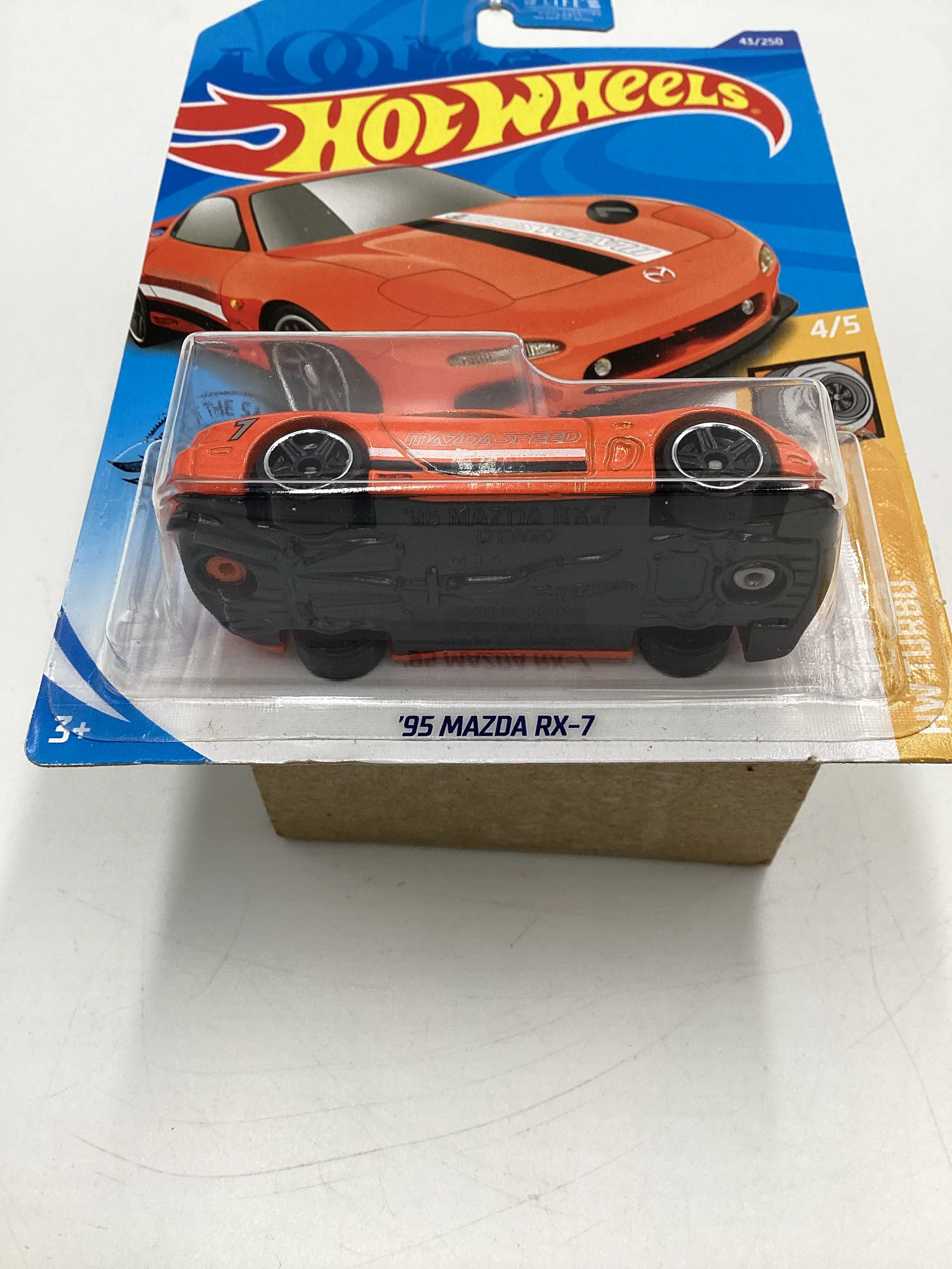 2020 Hot wheels Turbo #43 95 Mazda RX-7 Orange 87F - Image 6
