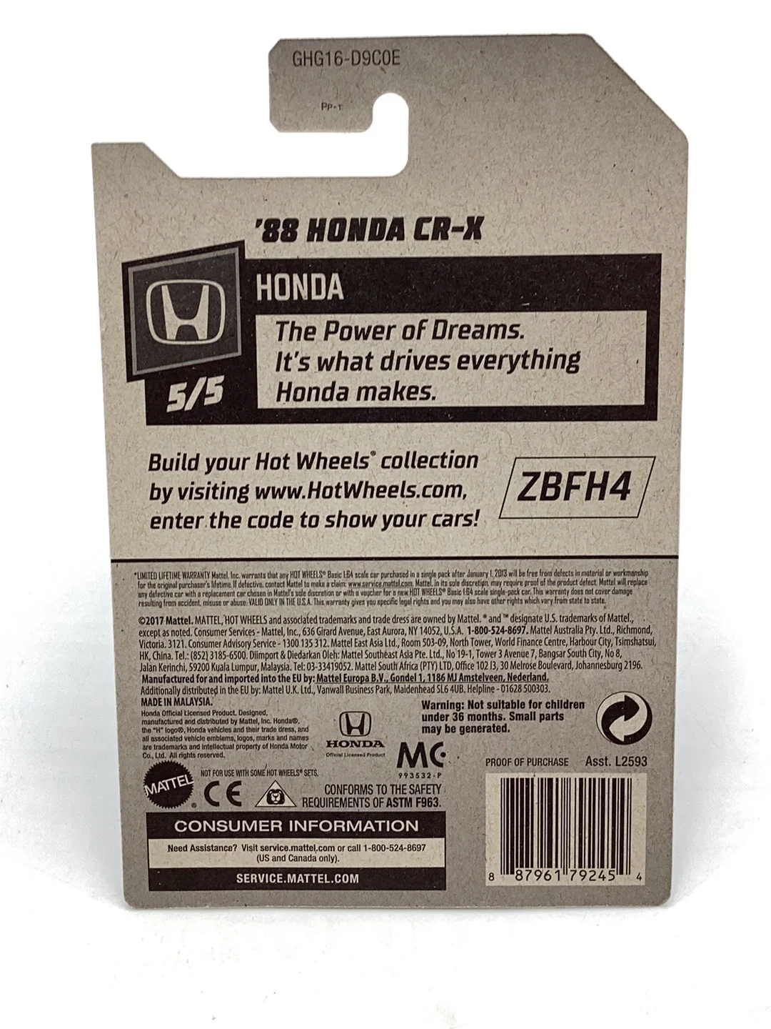 2020 hot wheels super treasure hunt 88 Honda CR-X W/ Protector - Image 7