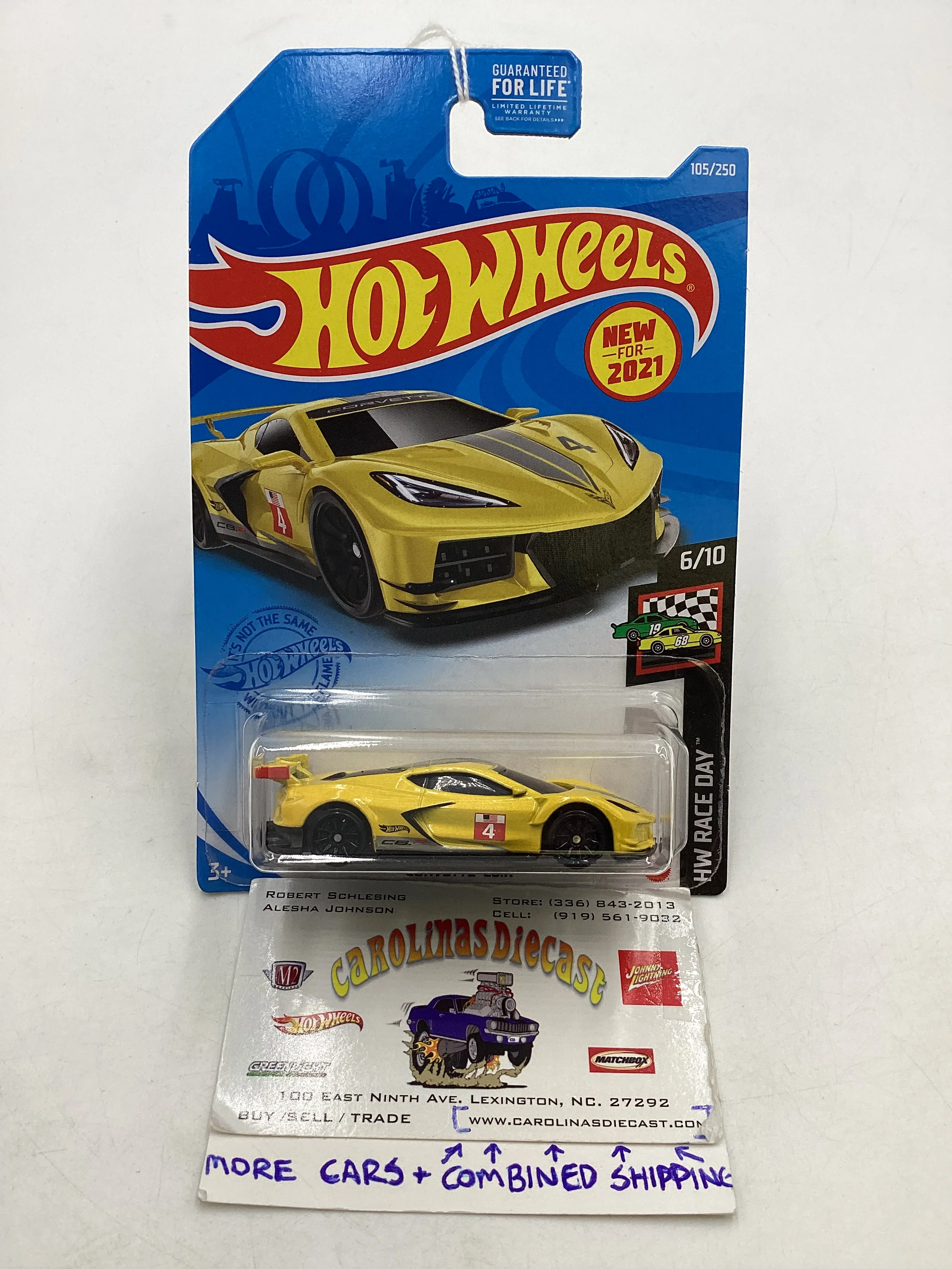 2021 Hot Wheels #105 Corvette C8.R Yellow 12H