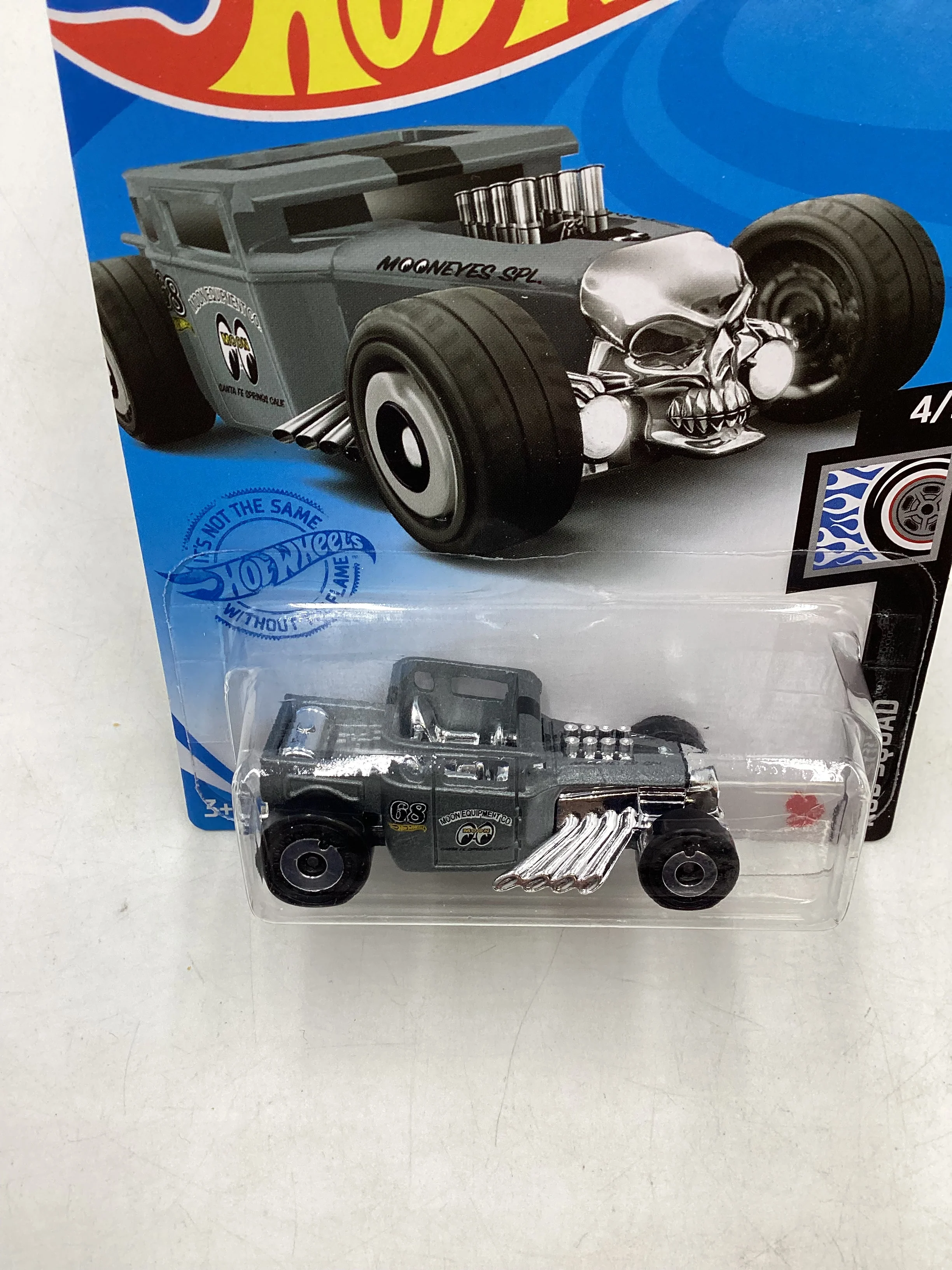 2021 Hot Wheels #161 Bone Shaker Gray Mooneyes 57A - Image 6