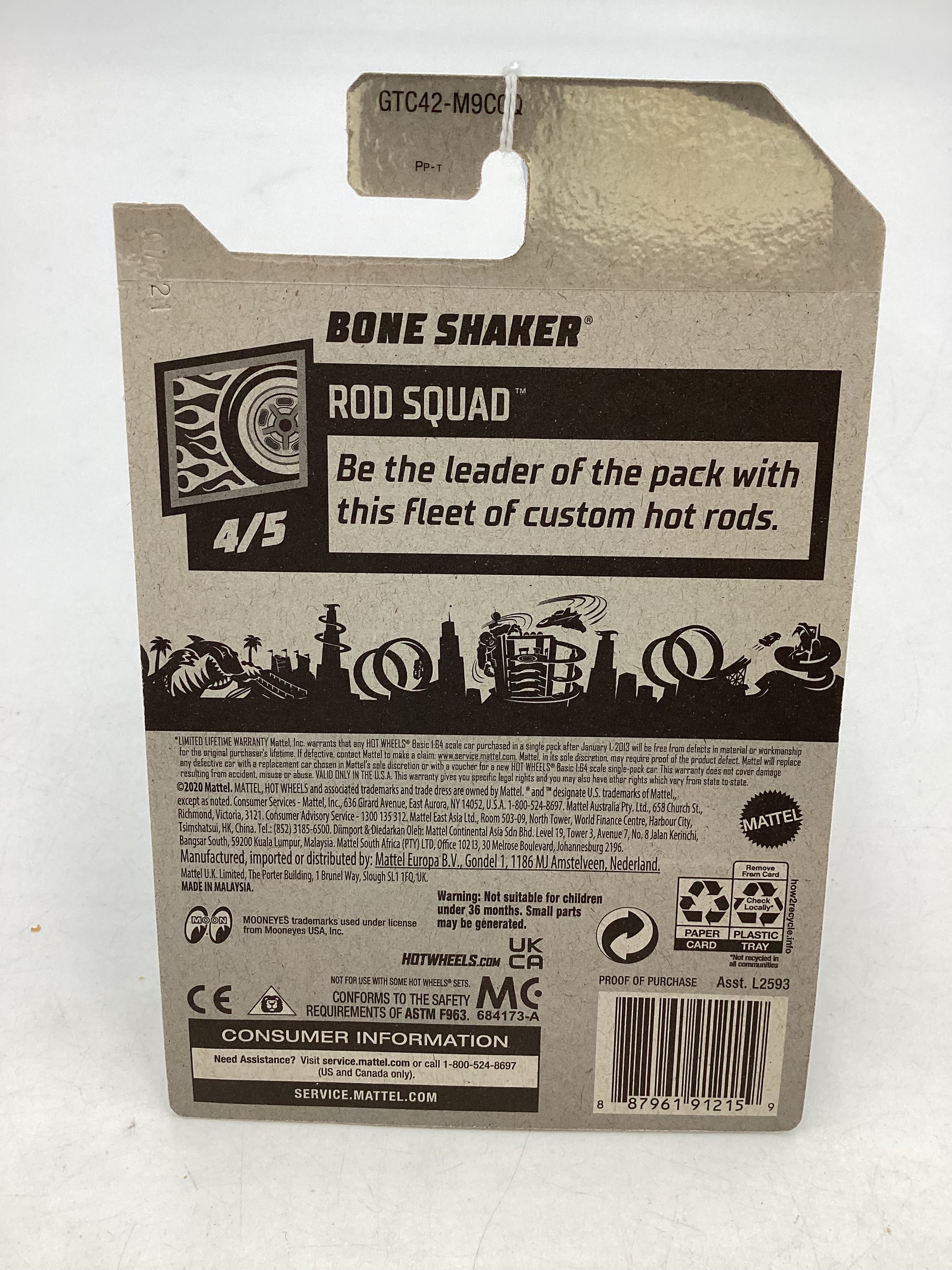 2021 Hot Wheels #161 Bone Shaker Gray Mooneyes 57A - Image 7