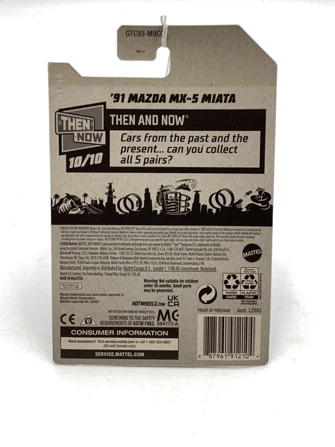 2021 Hot wheels #190 91 Mazda MX 5 Miata treasure hunt 277A - Image 6