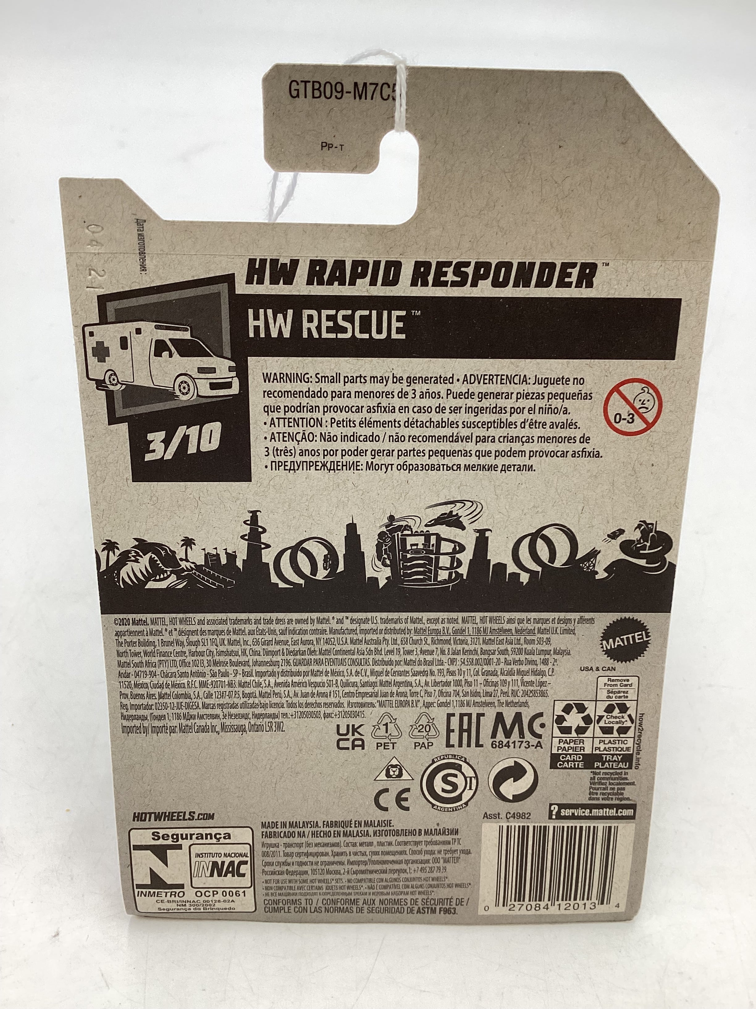 2021 Hot Wheels #206 Rapid Responder Yellow FF2 - Image 7