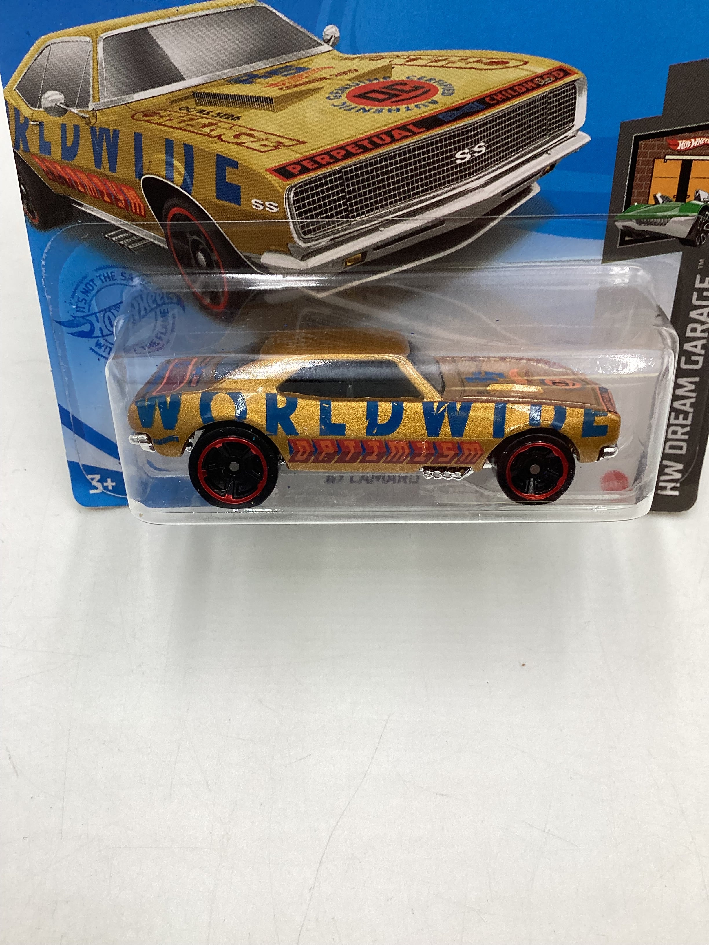 2021 Hot Wheels 67 Camaro Gold Short Card 2E - Image 3