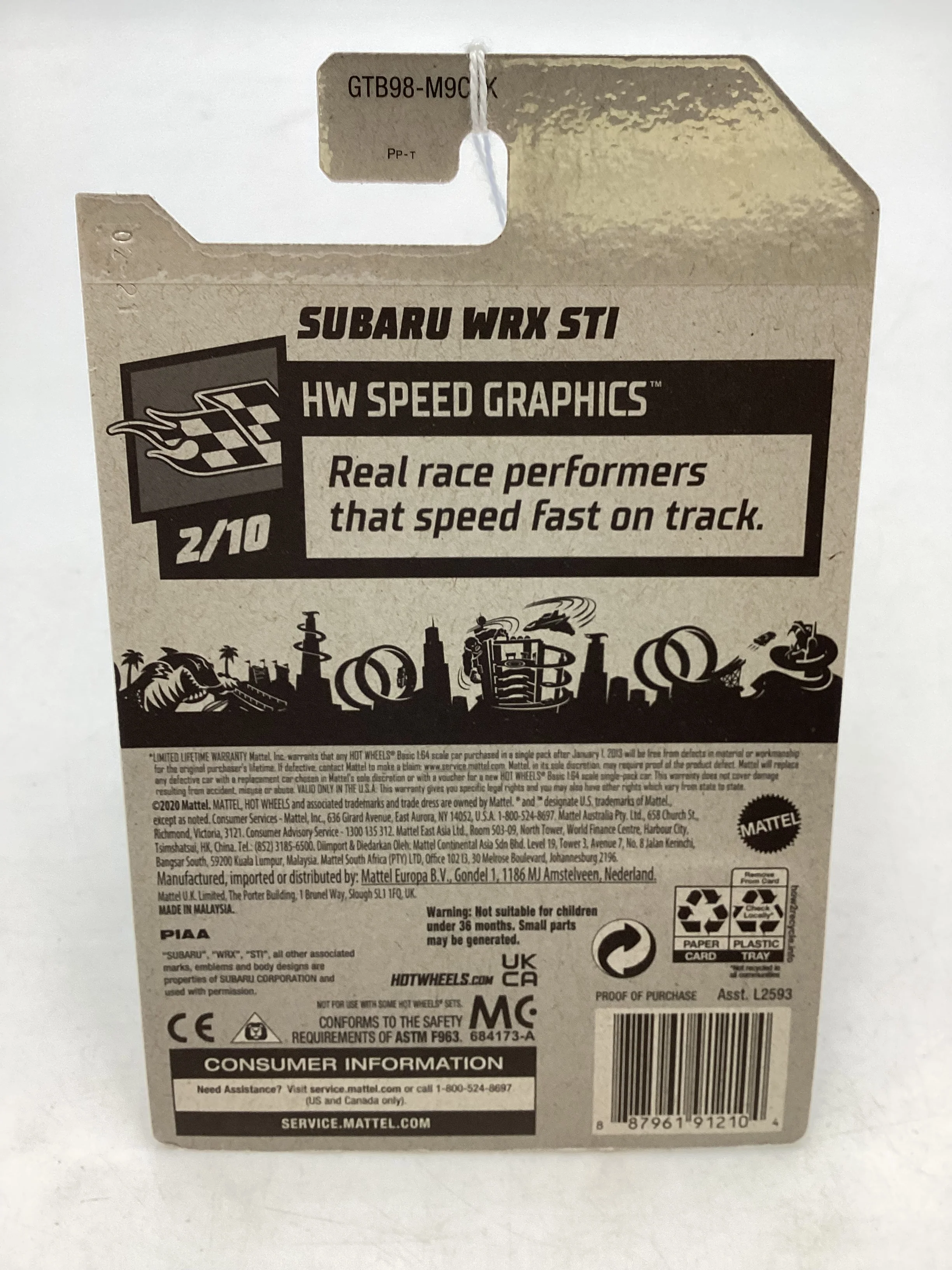 2021 Hot Wheels #68 Subaru WRX STI White 90D - Image 7